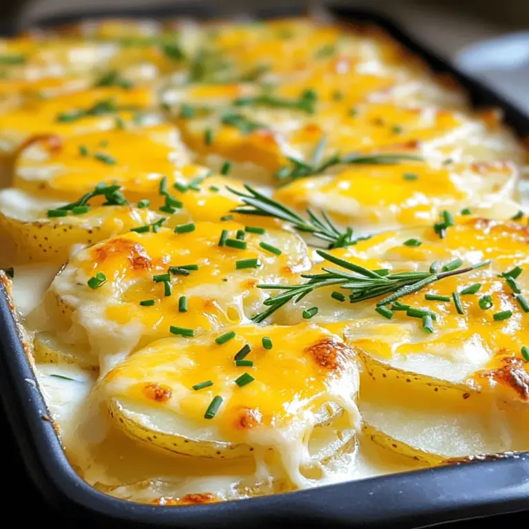 Scalloped potatoes are a rich and creamy dish. They are made with thin slices of potatoes and a creamy sauce. This dish is a true classic comfort food. You can find scalloped potatoes at many family dinners and holiday feasts.