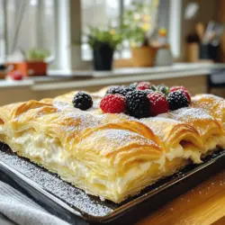 To make the best cheesecake crescent rolls casserole, you need simple, key ingredients. First, you need two cans of refrigerated crescent roll dough. This dough creates the base and top layer of the casserole. It brings a flaky, buttery taste that pairs perfectly with the creamy filling.