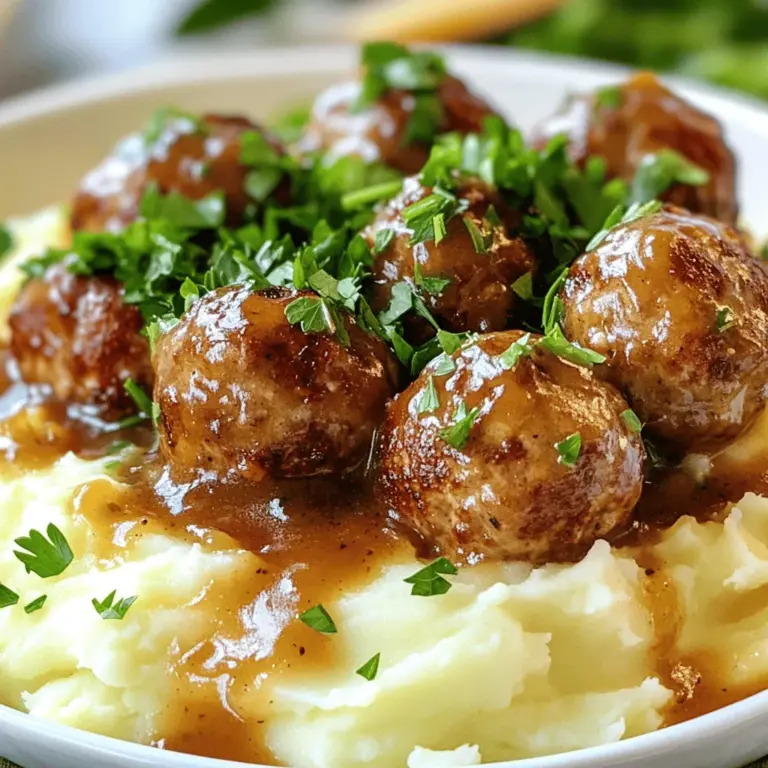 The main ingredients for Swedish meatballs are ground beef and pork. These meats blend well, giving a rich flavor. You also need breadcrumbs for texture. They help hold the meat together. Parmesan cheese adds a salty kick. Fresh parsley brings a nice color and taste. Onions and garlic give depth to the flavor. An egg acts as a binder, keeping the meatballs firm.