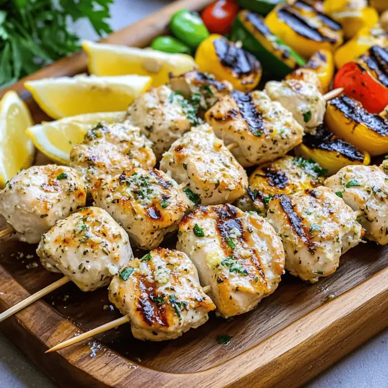 For this garlic parmesan chicken skewers recipe, you need simple and fresh ingredients. Start with 1 pound of boneless and skinless chicken breasts. Cut them into 1-inch cubes for even cooking. You also need 1/4 cup of olive oil, 4 cloves of minced garlic, and 1/2 cup of grated Parmesan cheese. Italian seasoning and paprika add flavor, while salt and pepper enhance taste. Finally, fresh parsley makes a great garnish.