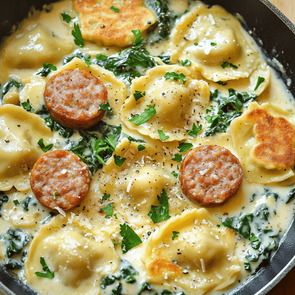 To make a creamy pierogi and turkey sausage skillet, you need key ingredients that create a rich taste. First, frozen pierogi is essential. I suggest using potato and cheese filling for the best flavor. These pierogi are soft and pair perfectly with the creamy sauce.