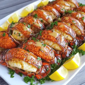 - Lobster Tail Quantity and Size For this dish, you need 4 lobster tails. Choose tails that weigh about 5 to 6 ounces each. The size matters. Larger tails mean more meat and a better bite. Make sure they are fresh for the best taste. - Butter and Its Role in Flavor Use 1/2 cup of unsalted butter, which is one stick. Butter adds rich flavor and helps the garlic shine. It also gives the lobster a nice, glossy finish when cooked. Unsalted butter lets you control how salty your dish gets. - Importance of Fresh Garlic Fresh garlic is a must. You will need 4 cloves, minced. Fresh garlic gives a strong and fragrant flavor. It blends well with butter and lobster. Dried garlic won't provide the same punch. - Lemon Juice and its Brightness You will use 2 tablespoons of fresh lemon juice. This juice adds brightness to your dish. It cuts through the richness of the butter and enhances the lobster's sweet flavor. Fresh lemon juice is best for a zesty kick. - Paprika and Parsley for Color and Taste A teaspoon of paprika adds color and a slight smokiness. Dried parsley, also a teaspoon, gives a pop of green. These seasonings not only taste great but also make your dish look more appealing. - Salt and Pepper Enhancements Add 1/2 teaspoon of salt and 1/4 teaspoon of black pepper. These simple seasonings enhance all the flavors. They help bring out the natural taste of the lobster and the garlic butter. For the complete recipe and detailed steps, check out the Full Recipe. To prepare the lobster tails, you need kitchen shears. Cut the top shell lengthwise down the middle. This allows the meat to show. Use gentle pressure to pull the shell apart. Exposing the meat helps it soak up the garlic butter flavor. Next, melt half a cup of unsalted butter in a small pan over medium heat. After it melts, add four minced garlic cloves. Sauté the garlic for one to two minutes. You want it fragrant but not brown. Then, stir in two tablespoons of fresh lemon juice, one teaspoon of paprika, one teaspoon of dried parsley, half a teaspoon of salt, and a quarter teaspoon of black pepper. This mixture adds depth and richness. Preheat your oven to 350°F (175°C). Place the lobster tails on a baking sheet, cut side up. Spoon the garlic butter mixture over each tail. Make sure to coat the meat well. Bake for 12 to 15 minutes. The meat should turn opaque and firm. Once done, let the tails rest for a few minutes before serving. Enjoy your garlic butter lobster tails with extra butter drizzled on top and lemon wedges on the side. For the full recipe, check out the earlier section. How to Avoid Overcooking To avoid overcooking lobster, watch the time closely. Bake the lobster tails for 12 to 15 minutes. Do not bake them longer than this. The meat cooks quickly, so keep an eye on them. You want them to be tender and juicy. Signs of Doneness Look for a few key signs to know when your lobster is done. The meat should turn opaque and firm, not mushy. If the meat is translucent, it needs more time. The tails will also curl slightly, giving them a nice shape. Alternative Ingredients for Extra Flavor You can add different ingredients to make your garlic butter lobster tails even tastier. Try using fresh herbs like thyme or rosemary. You can also swap lemon juice for lime juice for a fresh twist. For a spicy kick, add a dash of hot sauce or red pepper flakes. Infusions for a Unique Twist For a unique flavor, infuse your garlic butter. Add a splash of white wine while melting the butter. You can also mix in citrus zest, like lemon or orange, to brighten the dish. Experimenting with different flavors can make your lobster tails stand out. For the complete recipe, check out the [Full Recipe]. {{image_2}} You can cook lobster tails in different ways. Grilling and baking are two popular options. Grilling Lobster Tails Grilling gives lobster tails a smoky flavor. Start by preheating your grill. Cut the tails as you would for baking. Brush them with garlic butter. Grill for about 5-6 minutes per side. Keep an eye on them. You want the meat to turn opaque. Baking Lobster Tails Baking is simple and great for even cooking. Preheat your oven to 350°F (175°C). Follow the full recipe steps. Bake the tails for 12-15 minutes. They will come out tender and juicy. Broiling for an Alternative Finish Broiling is another great method. It cooks lobster tails quickly. Place the tails cut side up under the broiler. Broil for about 5-7 minutes. The meat will caramelize, adding flavor. Watch closely to avoid burning. Adding spices can change the flavor of your lobster tails. Here are some ideas. Adding Spices like Old Bay or Cajun Seasoning Old Bay seasoning adds a nice kick. It has a mix of spices that enhances seafood. Cajun seasoning brings heat and zest. Mix these in with your garlic butter. You’ll create a bold and tasty dish. Herb Variations Beyond Parsley While parsley is common, you can use other herbs. Basil adds a sweet touch. Chives give a mild onion flavor. Dill can add a fresh taste. Mix and match herbs to find your favorite combo. This allows you to customize your dish each time. Refrigeration Guidelines After enjoying your garlic butter lobster tails, store any leftovers in the fridge. Place them in an airtight container. Make sure to eat them within two days. This keeps them safe and tasty. Freezing for Longer Storage If you have more leftovers, freezing is a great option. Wrap each tail tightly in plastic wrap. Then, put them in a freezer-safe bag or container. They will stay good for up to three months. When you’re ready to eat, thaw them in the fridge overnight. Best Methods for Maintaining Texture and Flavor To reheat lobster tails, the oven is best. Preheat it to 350°F (175°C). Place the tails on a baking sheet, and cover them with foil. Heat for about 10-15 minutes. This keeps the meat moist and tender. Avoiding Dryness When Reheating To avoid dryness, add a little garlic butter on top before reheating. This adds flavor and moisture. Another option is to steam them lightly for a few minutes. This method also helps keep the lobster juicy. How do I know when lobster is fully cooked? You can tell lobster is done when the meat turns opaque. The internal temperature should reach 145°F (63°C). It should also feel firm to the touch. If the meat is still transparent or feels soft, it needs more time. Can I use frozen lobster tails for this recipe? Yes, you can use frozen lobster tails. Thaw them in the fridge overnight. You can also run them under cold water for about 30 minutes. Make sure they are fully thawed before cooking for the best results. What can I serve with garlic butter lobster tails? Garlic butter lobster tails pair well with many sides. Try serving them with roasted vegetables, garlic bread, or a fresh green salad. They also go great with rice or pasta for a hearty meal. What to do if the lobster tails are rubbery? Rubbery lobster usually comes from overcooking. Make sure to check them early. If they are rubbery, you cannot fix them, but you can avoid this by cooking them carefully next time. How to make garlic butter lobster tails more spicy? To spice things up, you can add red pepper flakes or cayenne pepper to the garlic butter. Start with a small amount, then taste and adjust as needed. You can also mix in some chopped jalapeños for a fresh heat. For the full recipe and detailed instructions, check the [Full Recipe]. In this article, we explored how to create mouthwatering garlic butter lobster tails. We covered essential ingredients like fresh garlic and butter's key role. I guided you through the steps, from prep to baking, ensuring your lobster tails turn out perfect. Remember the tips to avoid overcooking and enhance flavor. You can even try different cooking methods for fun. With these insights, you're ready to impress with your culinary skills. Enjoy your delicious lobster tails and share the joy with others!