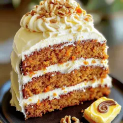 For the perfect carrot cake, gather these key items: - 2 cups all-purpose flour - 2 cups granulated sugar - 1 teaspoon baking powder - 1 teaspoon baking soda - 1 teaspoon ground cinnamon - 1/2 teaspoon ground nutmeg - 1/2 teaspoon salt - 4 large eggs - 1 cup vegetable oil - 3 cups grated carrots (about 4 large carrots) - 1 cup crushed pineapple, drained - 1 cup chopped walnuts or pecans (optional) - Cream cheese frosting (for topping)
