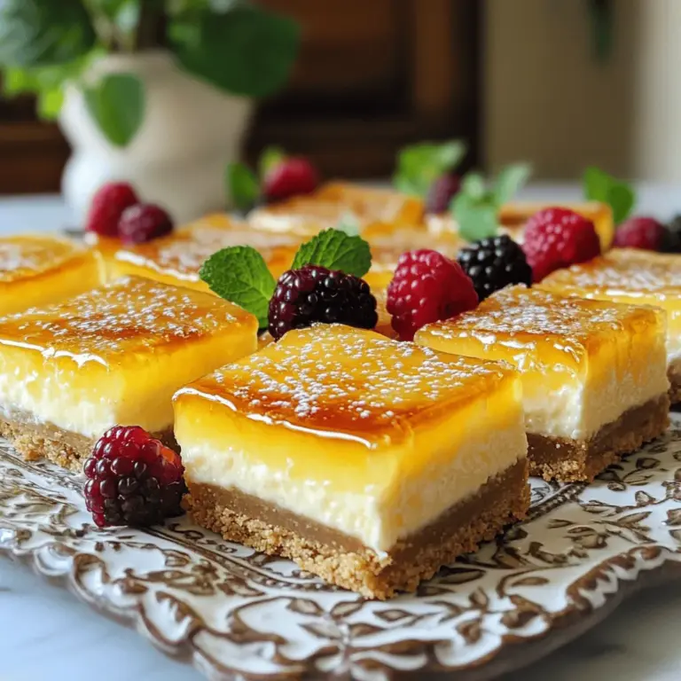 To make Crème Brûlée Cheesecake Bars, you need these ingredients: