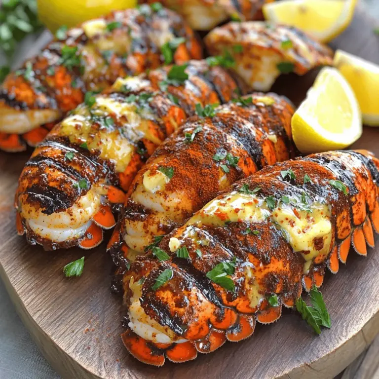 - 4 lobster tails - 1/2 cup unsalted butter, melted - 4 cloves garlic, minced - 2 tablespoons fresh lemon juice - 1 tablespoon Worcestershire sauce - 1 teaspoon smoked paprika - 1 teaspoon onion powder - 1 teaspoon dried parsley - 1/2 teaspoon cayenne pepper (adjust to taste) - Salt and pepper to taste - Lemon wedges, for serving