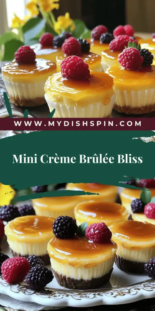 Indulge in this Mini Crème Brûlée Cheese Recipe that combines creamy goodness with a perfectly crunchy caramel topping. This easy and delicious dessert will wow your guests, and it's simple enough for any home chef. Learn to mix, bake, and caramelize your way to a stunning treat that’s perfect for any occasion. Click through to explore the full recipe and start impressing your family and friends today!