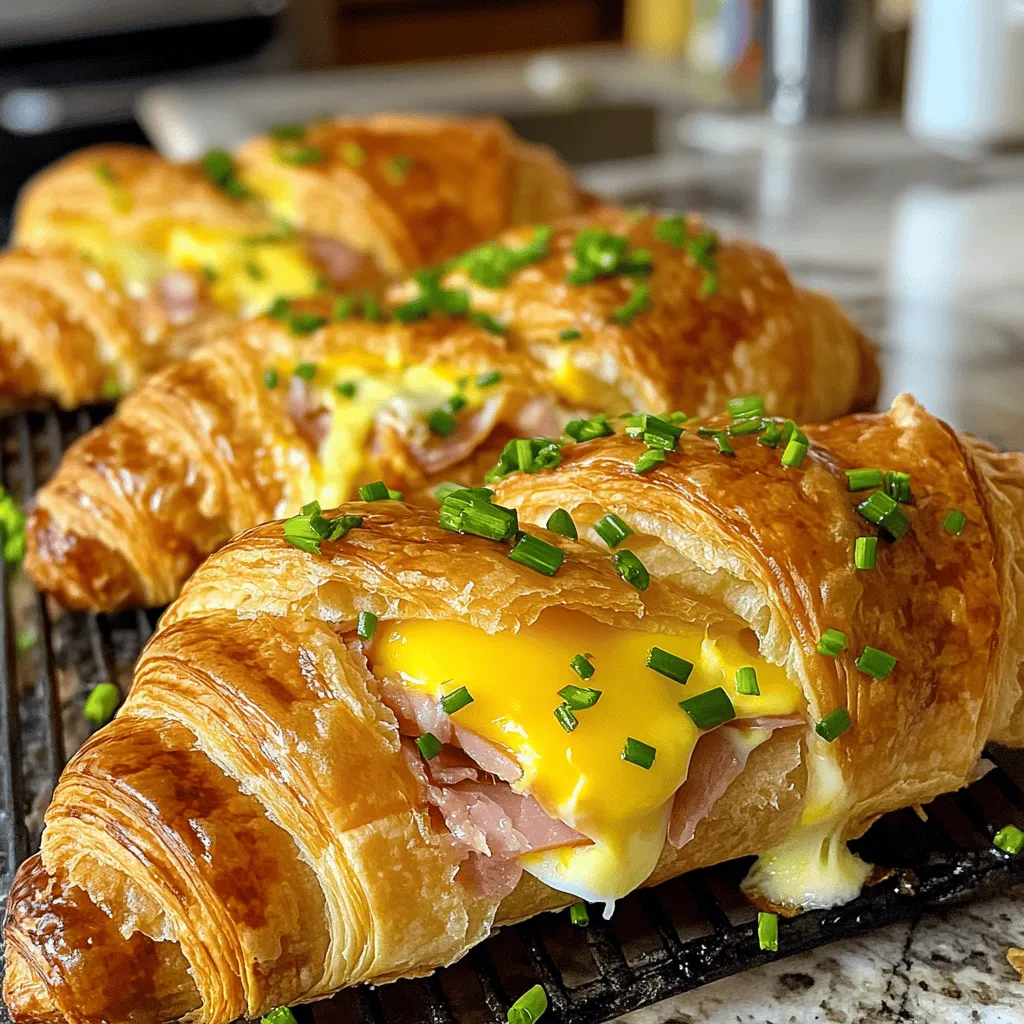 - Croissants and their benefits Croissants are flaky and buttery. They add a rich flavor and soft texture to the sandwich. Their layers make every bite delicious. Fresh croissants are best for this dish. You can find them at bakeries or grocery stores.