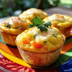 - 6 large eggs - 1/2 cup milk - 1 cup spinach, chopped - 1/2 cup bell pepper, diced - 1/4 cup red onion, finely chopped - 1/2 cup shredded cheese - 1/2 cup cooked sausage or ham - 1 teaspoon garlic powder - Salt and pepper to taste - Olive oil or cooking spray - Substitute spinach with kale or arugula - Use different types of cheese - Add herbs like parsley or basil To make Savory Breakfast Egg Muffins, gather these ingredients. The eggs and milk form the base. Spinach adds color and nutrients. Diced bell pepper and onion bring flavor and crunch. Cheese adds creaminess, while cooked sausage or ham gives protein. Garlic powder enhances taste, while salt and pepper add seasoning. Grease your muffin tin with olive oil or cooking spray to prevent sticking. You can customize the muffins. Swap spinach for kale or arugula for a new twist. Try different cheeses, like feta or mozzarella, for varied flavors. Adding fresh herbs like parsley or basil can brighten the dish. The flexibility makes this recipe fun and easy to personalize. For the full recipe, check the details above. - Preheat the oven to 350°F (175°C). - Grease your muffin tin with olive oil or cooking spray. This helps the muffins pop out easily. - In a large mixing bowl, whisk together the eggs and milk. Mix until smooth and creamy. - Stir in garlic powder, salt, and pepper. Adjust to your taste. - Add the chopped spinach, diced bell pepper, and red onion. Mix well. - Toss in the shredded cheese and cooked sausage or ham, if using. Blend everything together. - Carefully pour the egg mixture into the greased muffin tins. Fill each cup about three-quarters full. - Place the muffin tin in the preheated oven. Bake for 18-20 minutes. The muffins should puff up and turn golden. - To check if they are done, insert a toothpick into the center of a muffin. It should come out clean. You will love making these savory breakfast egg muffins. They are easy, tasty, and perfect for meal prep. For the full recipe, check the earlier section. To make your egg muffins fluffy, whisk the eggs well. Mix until you see no yolk or white streaks. You want a light and airy texture. Be careful not to overfill the muffin cups. Fill them only three-quarters full. This allows room for the eggs to puff up while baking. To prevent sticking, always grease your muffin tin well. Use olive oil or cooking spray. A good non-stick muffin tin is key to easy release. I recommend silicone or heavy-duty metal tins for the best results. They help your muffins pop out smoothly. You can prep ingredients the night before. Chop your veggies and cook your meat ahead of time. This saves you precious minutes in the morning. Just mix everything in the morning, pour into the tins, and bake. For reheating, pop your muffins in the microwave for about 30 seconds. Enjoy a warm breakfast in no time! {{image_2}} If you want a vegetarian option, simply remove the meat. You can still enjoy a hearty muffin packed with veggies. Try adding more spinach, bell peppers, or even zucchini for extra flavor. For a vegan choice, use plant-based eggs. These alternatives work well and keep the texture light and fluffy. Get creative with flavors! For a Mediterranean twist, add olives and feta cheese. This combo gives a salty and tangy punch. If you prefer Southwestern flavors, mix in black beans and diced peppers. This version brings a nice kick and is perfect for a zesty start to your day. For those who need gluten-free meals, check that your ingredients are certified gluten-free. You can use gluten-free flour if you want to add a little extra bulk. For low-carb or keto diets, skip the milk and cheese. You can use cream or nut milk instead, and load up on veggies. These options keep the muffins tasty while meeting dietary needs. For the full recipe, check out the previous section. To store egg muffins in the fridge, let them cool first. Place them in an airtight container. This keeps them fresh for up to five days. If you want to keep them from drying out, add a piece of parchment paper inside. This helps to absorb moisture. For best taste, reheat the muffins before eating. You can use a microwave for quick warming. Heat them for about 30 seconds. If they are cold from the fridge, you may need a minute or more. To freeze your egg muffins, allow them to cool completely. Use a freezer-safe container or a zip-top bag. Place parchment paper between the muffins to prevent sticking. They can last up to three months in the freezer. When you are ready to eat them, take them out and let them thaw in the fridge overnight. For quick reheating, pop them in the microwave for 1-2 minutes. You can also use an oven at 350°F (175°C). Bake them for 10-15 minutes. Enjoy your Savory Breakfast Egg Muffins anytime! You can add more veggies like carrots, zucchini, or broccoli. These add fiber and vitamins. Try using cooked sweet potatoes for added flavor and nutrition. You can also add healthy proteins, like turkey bacon or black beans. This boosts protein and keeps you full longer. Yes, you can use egg substitutes. Silken tofu or mashed bananas work well for baking. You can also use flaxseed meal mixed with water. This mix behaves like eggs in recipes. Just remember, the taste may change slightly. Pair these muffins with fresh fruit or yogurt for a balanced meal. Sliced avocado adds creaminess and healthy fats. You can also serve a side of salsa for a tasty kick. These sides make your meal more filling and colorful. Check for puffiness and a golden color on top. Insert a toothpick into the center; it should come out clean. If the toothpick has wet egg on it, bake a few more minutes. Let them cool before serving to enhance the flavor. Savory breakfast egg muffins are easy to make and great for busy mornings. You just need eggs, milk, veggies, and your choice of meat or cheese. Feel free to customize them to match your taste. Whether you are cooking for yourself or others, these muffins offer fun variations. You can store them in the fridge or freeze for later. Enjoy a quick, tasty breakfast that fits your diet!
