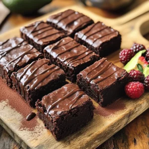 - 1 large ripe avocado, mashed - 1/2 cup coconut sugar - 1/4 cup maple syrup - 1/2 cup unsweetened cocoa powder - 1/2 teaspoon vanilla extract - 1/4 teaspoon salt - 1/2 teaspoon baking soda - 1/4 cup almond flour (or all-purpose flour) - 1/2 cup dark chocolate chips Using ripe avocado gives these brownies a rich, creamy texture. The coconut sugar and maple syrup add sweetness without being overpowering. Unsweetened cocoa powder brings in that deep chocolate flavor we all crave. Vanilla extract adds a warm note, while salt balances the sweetness. Baking soda helps the brownies rise, ensuring they are not too dense. Almond flour keeps the recipe gluten-free, but regular flour works too. Dark chocolate chips melt beautifully, making every bite heavenly. - Nuts or seeds for added texture - Shredded coconut for a tropical twist If you like crunch, consider adding nuts or seeds. They create a nice contrast to the soft brownie. Shredded coconut can bring a fun, tropical taste to the mix. Feel free to get creative with these options! - Alternatives for coconut sugar and maple syrup - Gluten-free options for almond flour If you need a different sweetener, you can use brown sugar instead of coconut sugar. Honey or agave syrup can replace maple syrup. For a nut-free option, use regular flour instead of almond flour. These swaps still deliver great flavor and texture. For the best results, stick to the original recipe when you can. You can find the full recipe to guide you in preparing these delightful brownies. First, heat your oven to 350°F (175°C). This is the perfect temperature for baking. Next, prepare your baking pan. You can either grease an 8x8-inch pan or line it with parchment paper. Lining helps with easy removal later. In a large bowl, add the mashed avocado, coconut sugar, maple syrup, and vanilla extract. Mix these well until everything is smooth. This step is key for a great texture. Now, sift in the cocoa powder, salt, and baking soda. Sifting helps avoid lumps. Stir until everything blends evenly. Next, add the almond flour. Mix it in until you get a nice batter. If you want it extra smooth, you can use a hand mixer. Finally, gently fold in the dark chocolate chips. This gives your brownies that rich chocolate flavor. Pour the brownie mix into your prepared pan, spreading it out evenly. Bake in the preheated oven for 20-25 minutes. To check if they are done, insert a toothpick in the center. It should come out with a few moist crumbs but not wet batter. Once baked, take them out and let the brownies cool in the pan for at least 10 minutes. This makes them easier to cut later. After cooling, transfer them to a wire rack. Once they are completely cool, you can cut them into squares or rectangles for serving. For the full recipe, check out the link! To get the right texture in your brownies, start with your avocado. Mash the avocado until it’s creamy and smooth. This ensures even mixing. You can use a fork or a food processor for this. Make sure to pick a ripe avocado. It makes a big difference. Ingredient temperature matters too. Use room temperature ingredients for best results. If your eggs or other wet ingredients are cold, they can make the batter thick. This can lead to uneven baking. Presentation can elevate your brownies. Serve them on a wooden board. Dust the top with cocoa powder. For a splash of color, add fresh berries next to the brownies. You can also drizzle melted dark chocolate over the top for extra flair. Pair your brownies with drinks. Coffee or a glass of milk works well. You might also try serving them with a scoop of vanilla ice cream. The cold ice cream contrasts nicely with the warm brownies. Using avocado in brownies has great health benefits. Avocados are full of healthy fats. They help keep you full and satisfied. They also add creaminess to the brownies without extra butter. Avocado changes the texture too. It makes the brownies fudgy and moist. You won’t taste the avocado at all. Instead, you’ll enjoy a rich chocolate flavor. This makes them a tasty treat that feels indulgent but is still good for you. {{image_2}} You can make these brownies even more exciting. Try adding different extracts, like almond or mint. A few drops can change the whole taste. Incorporating spices like cinnamon or cayenne brings warmth and depth to your brownies. Just a pinch can transform a simple treat into something special. If you follow a vegan diet, swap the maple syrup for agave. You can also use a flax egg in place of regular eggs. For a keto-friendly option, replace coconut sugar with a low-carb sweetener. For nut-free versions, use a different flour like oat flour instead of almond flour. This way, you can enjoy the brownies without worry. You can use honey or stevia if you want something different. Honey adds a rich flavor, while stevia keeps it sugar-free. Just remember, using these substitutes may change the flavor and texture a bit. For instance, stevia can make the brownies less moist, so adjust your other ingredients accordingly. For the Full Recipe, check out the detailed instructions to create these delicious brownies! Store your chocolate avocado brownies in an airtight container. This keeps them fresh longer. Use a glass or plastic container with a tight lid. For longer storage, freeze them. To freeze, wrap each brownie in plastic wrap and then place them in a freezer bag. This helps prevent freezer burn. When stored at room temperature, the brownies last about 3-4 days. Make sure they are in a cool, dry place. If you see any mold or an off smell, it's time to toss them. The brownies can last up to three months in the freezer. To reheat brownies, use the microwave or an oven. If using the microwave, heat for 10-15 seconds. Check if they are warm enough. For the oven, set it to 350°F (175°C). Place brownies on a baking sheet and heat for about 5-10 minutes. Warm brownies taste great with a scoop of ice cream or a drizzle of melted chocolate. Enjoy them fresh and gooey! You won’t taste the avocado. The cocoa powder and dark chocolate mask its flavor well. Avocado adds creaminess and moisture. This makes the brownies rich and fudgy. You will enjoy a deep chocolate flavor. Many people are surprised by how good they are! Yes, these brownies are healthier. They use avocado instead of butter or oil. This swap adds healthy fats and fiber. Coconut sugar has a lower glycemic index than regular sugar. This means it affects blood sugar less. Plus, avocado is full of vitamins and minerals. You get a treat that feels indulgent but is better for you. You can use ripe bananas. They will make the brownies sweet and moist. However, the flavor will change slightly. Bananas give a fruity note, while avocado adds creaminess. If you love bananas, go for it! Just remember, the texture may vary a bit. To make fudgy brownies, don't overbake them. Check for doneness with a toothpick. It should come out with a few moist crumbs. Also, use a good quality cocoa powder. Mixing the batter well helps too. Lastly, let them cool before cutting. This keeps them moist and fudgy. For the full recipe, check the detailed instructions above. In this blog post, we explored how to make delicious avocado brownies. We covered the ingredients, step-by-step instructions, and tips for the best texture. You learned about flavor variations, dietary modifications, and how to store your brownies properly. Using avocado not only adds moisture but also boosts nutrition. I encourage you to try this recipe. It's a tasty and healthy twist on brownies you won't regret! Enjoy baking and sharing these sweet treats.