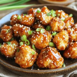 - 1 pound boneless chicken breast, cut into bite-sized pieces - 2 tablespoons olive oil - 3 tablespoons honey - 2 tablespoons soy sauce (low sodium) - 3 cloves garlic, minced - 1 teaspoon red pepper flakes (adjust for spice level) - 1 teaspoon ginger, grated - Salt and pepper to taste - Chopped green onions for garnish (optional) - Sesame seeds for garnish (optional) Each ingredient plays a key role in flavor. The chicken is the star. It soaks up the marinade well. Olive oil helps keep the chicken moist. Honey adds a sweet touch that balances the heat. Soy sauce brings depth and saltiness. Garlic and ginger provide aromatic notes. Red pepper flakes add a spicy kick. Feel free to adjust the spice based on your taste. If you don’t have chicken breast, you can use chicken thighs. They stay juicy and tender. For olive oil, avocado oil works well too. If honey is not an option, try maple syrup for a different sweetness. You can swap soy sauce with coconut aminos for a soy-free version. If you dislike garlic, you can leave it out or use garlic powder instead. First, take a large mixing bowl. Add 2 tablespoons of olive oil. Then, pour in 3 tablespoons of honey and 2 tablespoons of low-sodium soy sauce. Next, add 3 minced garlic cloves and 1 teaspoon of grated ginger. For some heat, mix in 1 teaspoon of red pepper flakes. Don’t forget to add salt and pepper to taste. Stir this all together to make a tasty marinade. Now, add 1 pound of chicken breast cut into bite-sized pieces. Ensure each piece is well-coated with the marinade. Cover the bowl and place it in the fridge. Let the chicken soak up those flavors for at least 30 minutes, or even overnight for a richer taste. While the chicken marinates, let’s get the air fryer ready. Set your air fryer to 400°F (200°C). Preheat it for about 5 minutes. This step is vital. It helps the chicken cook evenly and get crispy. After the air fryer is hot, it’s time to cook. Place the marinated chicken bites in the air fryer basket. Make sure they are in a single layer. Overcrowding can lead to uneven cooking. Cook the chicken for 12 to 15 minutes. Halfway through, shake the basket to promote even crispiness. The chicken should turn golden brown and reach an internal temperature of 165°F (74°C). Once cooked, take the chicken bites out and put them on a serving plate. Drizzle any leftover honey garlic marinade over the top. For a pop of color, garnish with chopped green onions and sesame seeds if you like. Serve your spicy honey garlic chicken bites hot and enjoy! To get your chicken bites crispy, keep these tips in mind: - Use a bit of olive oil. This helps the chicken brown well. - Don’t overcrowd the air fryer basket. This ensures hot air flows around each piece. - Shake the basket halfway during cooking. This promotes even cooking and crispiness. Do you love heat? You can adjust spice levels easily! - Start with one teaspoon of red pepper flakes. - For less heat, use half a teaspoon. - For more spice, add two teaspoons. - Always taste the marinade before adding the chicken. This helps you find your perfect balance. Want to kick up the flavor? Here are some tips: - Add a splash of lime or lemon juice to the marinade for a zesty twist. - Try using different types of honey, like spicy or infused honey. - Add a pinch of smoked paprika for a deeper flavor. - Fresh herbs like cilantro or parsley can brighten the dish. These tips ensure your Air Fryer Spicy Honey Garlic Chicken Bites are a hit! {{image_2}} You can switch out chicken for other proteins. Try using shrimp, tofu, or even pork. Each option brings a unique flavor and texture. For shrimp, adjust cooking time to just 6-8 minutes. Tofu should be firm; marinate and cook the same way. Pork works well but ensure it reaches 145°F for safety. Want to spice things up? Add more red pepper flakes for heat. You can also mix in some lime juice for a fresh twist. If you like sweet and savory, try adding a touch of peanut butter to the marinade. This gives a richer flavor that pairs great with honey and garlic. Serve your chicken bites with a side of rice or a fresh salad. They also pair well with crunchy vegetables like carrots and bell peppers. For a fun twist, use them in tacos or wraps. Drizzle with extra honey garlic sauce for added taste. Don't forget to sprinkle extra sesame seeds and green onions on top for a nice presentation! After enjoying your spicy honey garlic chicken bites, let any leftovers cool. Place them in an airtight container. Store them in the fridge for up to four days. This keeps them fresh and tasty for your next meal. Avoid leaving them out at room temperature for too long, as bacteria can grow. To reheat your chicken bites, place them in the air fryer. Set it to 375°F (190°C) and heat for about 5-7 minutes. This method helps keep them crispy. Alternatively, you can use a microwave. Heat them on medium power for one to two minutes. Check if they are warm all the way through. If you want to freeze the chicken bites, let them cool completely first. Use a freezer-safe bag or container. They can last up to three months in the freezer. When you’re ready to enjoy them, thaw in the fridge overnight. Reheat using the air fryer or microwave as mentioned above. This way, you can savor your tasty chicken bites anytime! Yes, you can use frozen chicken. However, it’s best to thaw the chicken first. This helps the marinade soak in well. If you use frozen chicken, you will need to add extra time. Cook it until it reaches 165°F inside. This ensures the chicken is safe to eat. These chicken bites pair well with many sides. Try serving them with steamed rice or a fresh salad. You could also add some roasted veggies for a balanced meal. For a snack, consider some crunchy veggies or chips. They will add texture and flavor to your meal. To make this recipe gluten-free, use gluten-free soy sauce. Many brands offer a great taste without gluten. You can also replace soy sauce with coconut aminos. This will keep the flavor but remove gluten. Always check labels to ensure your ingredients are gluten-free. This article covered key points for making air fryer spicy honey garlic chicken bites. You learned about the main ingredients, their substitutes, and the marinating process. We went through tips to get crispy results, adjust spice levels, and add flavor. Use the variations for different proteins and serving ideas, and remember the storage tips for leftovers. With this guide, you can easily whip up tasty chicken bites at home. Enjoy experimenting with this recipe!