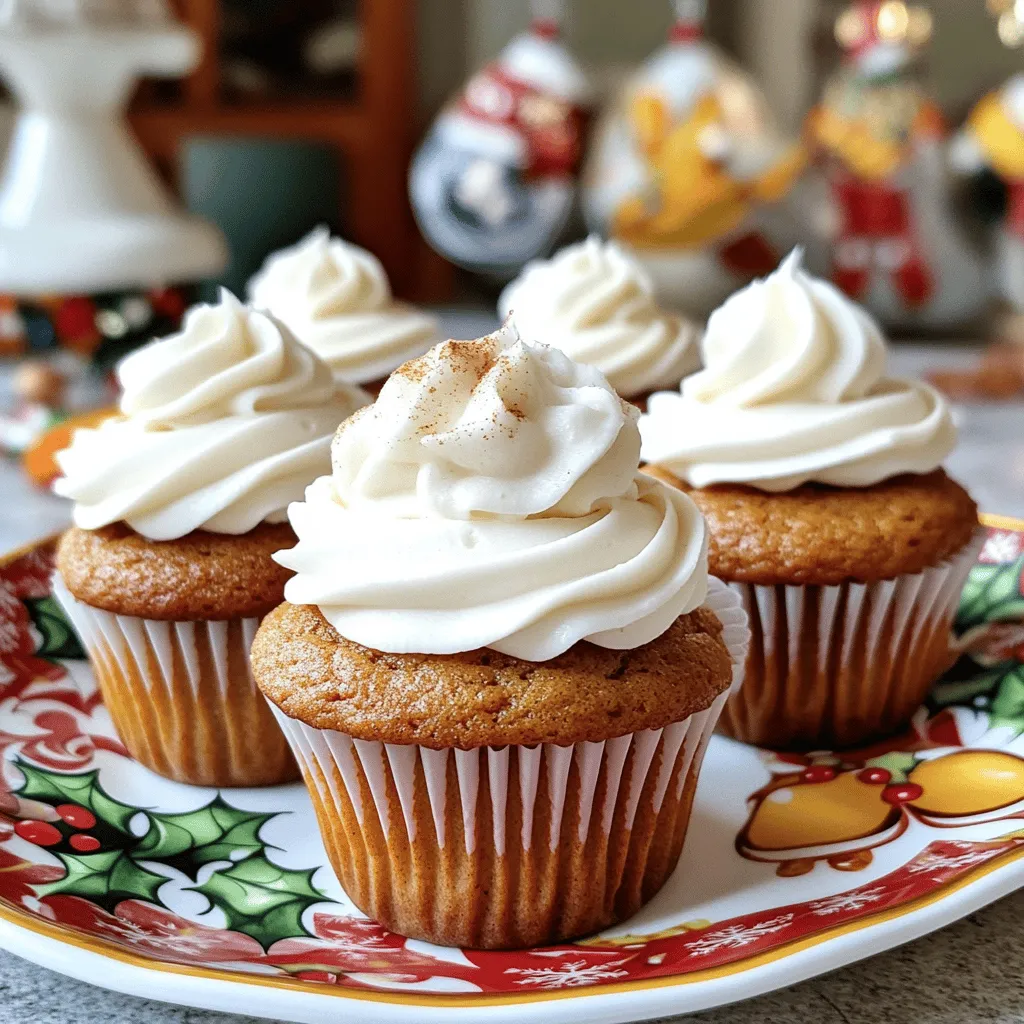 To create these delightful Gingerbread Latte Cupcakes, you will need the following: - 1 ½ cups all-purpose flour - 1 teaspoon baking powder - ½ teaspoon baking soda - 1 teaspoon ground ginger - 1 teaspoon ground cinnamon - ¼ teaspoon ground nutmeg - ¼ teaspoon ground cloves - ½ teaspoon salt - ½ cup unsalted butter, softened - 1 cup brown sugar, packed - 2 large eggs - 1 teaspoon vanilla extract - ¾ cup brewed coffee, cooled - ½ cup molasses For the frosting, gather these items: - 1 cup powdered sugar - 2 tablespoons milk - ½ teaspoon vanilla extract - Optional: whipped cream and ground ginger for topping Each ingredient plays a key role. The flour gives the cupcakes structure. The spices add warmth and depth. Butter and sugar work together to create a rich base. Eggs help bind everything, giving the cupcakes a light texture. Coffee and molasses bring out that classic gingerbread flavor. These cupcakes are a true holiday treat! They mix comforting flavors with the joy of baking. Gather your ingredients and let’s create something special! - Preheat your oven to 350°F (175°C). - Line your cupcake pan with paper liners. This step helps with easy removal later. - In a medium bowl, whisk together the flour, baking powder, baking soda, ground ginger, cinnamon, nutmeg, cloves, and salt. - Make sure all the dry ingredients mix well. This blend gives your cupcakes flavor. - In a large bowl, cream the softened butter and brown sugar together until light and fluffy. This should take about 3-5 minutes. - Add the eggs one at a time, mixing well after each addition. Stir in the vanilla extract. This adds sweetness and a nice scent. - Gradually mix in the cooled coffee and molasses. This adds moisture and a rich flavor. - Slowly add the dry ingredients to the wet mixture. Stir until just combined. You want a smooth batter with no flour streaks. - Fill each cupcake liner about two-thirds full with batter. - Bake for 18-20 minutes. Check with a toothpick; it should come out clean. - Cool the cupcakes in the pan for 5 minutes, then transfer them to a wire rack to cool completely. This helps them stay soft. - In a medium bowl, mix the powdered sugar, milk, and vanilla extract until smooth. - Adjust the thickness by adding more powdered sugar or milk if needed. - Once the cupcakes cool, pipe or spread the frosting on top. - For a fun touch, add whipped cream and a sprinkle of ground ginger on top. To make your Gingerbread Latte Cupcakes even tastier, add extra spices. You can boost the ginger or cinnamon for a spicier kick. Try a dash of cardamom or allspice for a warm twist. For coffee lovers, using espresso instead of brewed coffee adds a rich flavor. Adjust the sweetness too. If you prefer less sweet cupcakes, cut down on the brown sugar by a few tablespoons. Taste as you go! Keeping your cupcakes moist is key. Use fresh and room-temperature ingredients. This helps them mix well and rise nicely. Avoid overmixing the batter. Mix until you see no dry flour, then stop. Overmixing can make your cupcakes tough. Remember to fill the liners two-thirds full. This allows enough room for the cupcakes to rise without spilling over. To keep your cupcakes fresh, store them in an airtight container. They stay good at room temperature for about three days. If you want to keep them longer, refrigerate them for a week. If you need to reheat, pop them in the microwave for a few seconds. This will bring back their softness. Always check that the frosting is safe to eat after storing. {{image_2}} You can switch up the frosting for your Gingerbread Latte Cupcakes. Try cream cheese frosting for a tangy twist. A maple buttercream adds a sweet, seasonal flavor. You could also use a simple vanilla glaze for a lighter touch. For toppings, consider crushed candy canes or chopped nuts. These add crunch and a festive flair. If you want mini cupcakes, fill each liner halfway. Bake them for about 12-15 minutes. For jumbo cupcakes, fill each liner almost to the top. Bake them for 24-28 minutes. Use larger or smaller decorations to match the size. Mini cupcakes look cute on platters, while jumbo ones stand out on dessert tables. For gluten-free cupcakes, use a blend of almond flour and coconut flour. This gives a nice texture and flavor. To make them vegan, replace eggs with flax eggs. Mix one tablespoon of flaxseed meal with three tablespoons of water. Let it sit for five minutes to thicken. Use almond milk instead of regular milk in frosting. These swaps keep the cupcakes tasty and friendly for all diets. To keep your Gingerbread Latte Cupcakes fresh, store them at room temperature. Place them in an airtight container. This will help prevent them from drying out. If you live in a warm area, refrigeration may be better. Just remember to let them come back to room temp before serving. For long-term storage, you can freeze the cupcakes and frosting. First, let the cupcakes cool completely. Then, wrap each cupcake in plastic wrap. Place them in a freezer bag or container. For the frosting, store it in a separate airtight container. Thaw the cupcakes in the fridge overnight. After thawing, let them sit at room temperature for a few minutes. This keeps them soft and tasty. Store your Gingerbread Latte Cupcakes in an airtight container. This keeps them fresh and moist. If you need to store them for a few days, refrigerate them. Just remember to bring them back to room temperature before serving. For longer storage, freeze them. Wrap each cupcake tightly in plastic wrap, then place them in a freezer bag. They will last up to two months in the freezer. Yes, you can use instant coffee. Mix one tablespoon of instant coffee with three tablespoons of hot water. This makes a quick coffee substitute. Just make sure it cools before adding it to your batter. Instant coffee gives a nice flavor to the cupcakes, but brewed coffee adds depth. Both will work, so choose what you have on hand. To stop cupcakes from sinking, avoid overmixing your batter. Mix until just combined to keep air in the batter. Also, make sure your baking powder and baking soda are fresh. If they are too old, they may not rise well. Fill the cupcake liners to about two-thirds full. This gives them room to rise without collapsing. Yes, you can make the batter ahead of time. Store it in the fridge for up to 24 hours. When you are ready to bake, let it sit at room temperature for about 15 minutes. This helps the batter return to a good consistency. However, I recommend baking it fresh for the best taste and texture. You now have a clear plan for making delicious Gingerbread Latte Cupcakes. We covered essential ingredients, detailed steps, and handy tips to perfect your baking. Remember, small tweaks can make big changes, like adjusting sweetness or trying different frostings. Don’t hesitate to explore variations, too—there’s a lot to enjoy. With proper storage, your cupcakes can stay fresh and tasty longer. Happy baking! Enjoy your treats and share them with friends.