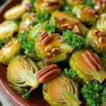 - 1 pound Brussels sprouts - 3 tablespoons olive oil - 2 tablespoons honey - 1 tablespoon Dijon mustard - 1 tablespoon apple cider vinegar - Salt and pepper to taste - Optional: 1/4 teaspoon red pepper flakes - 1/4 cup chopped pecans - Fresh parsley for garnish The main ingredients in this dish are simple yet flavorful. Brussels sprouts are the star, bringing a nutty taste. Olive oil adds richness, while honey gives a sweet touch. Dijon mustard brings a tangy kick. The additional ingredients boost flavor. Apple cider vinegar adds brightness. Salt and pepper enhance taste. If you like heat, add red pepper flakes for a spicy kick. For crunch and depth, I love adding chopped pecans. Fresh parsley brings color and a fresh taste as a garnish. This mix makes the dish vibrant and delightful. Take time to gather these items. Fresh Brussels sprouts are key for the best taste. Use quality olive oil and honey for depth. The right balance of flavors creates a memorable dish. - Preheat your oven to 400°F (200°C). - In a large bowl, whisk together: - 3 tablespoons olive oil - 2 tablespoons honey - 1 tablespoon Dijon mustard - 1 tablespoon apple cider vinegar - Salt and pepper to taste - Optional: 1/4 teaspoon red pepper flakes This mixture brings a sweet and tangy flavor to the Brussels sprouts. Once your mix is ready, add 1 pound of halved Brussels sprouts to the bowl. Toss them gently until they are fully coated in the honey mustard sauce. Make sure each sprout gets a good amount of the mixture for the best taste. Spread the coated Brussels sprouts on a baking sheet. Use parchment paper for easy cleanup and even roasting. Place them in the oven and roast for 25-30 minutes. Toss them halfway through to ensure they cook evenly. In the last 5 minutes of roasting, add 1/4 cup of chopped pecans. This adds a nice crunch and rich flavor to the dish. Once they are golden brown and crispy, take them out of the oven. Transfer the Brussels sprouts and pecans to a serving platter. Garnish with chopped fresh parsley for a pop of color and extra flavor. To get those Brussels sprouts crispy, follow these tips: - Cut Size: Halve the sprouts for faster cooking and crispiness. - Space Them Out: Place the sprouts in a single layer. This helps them roast evenly. - Toss Halfway: Stir them halfway through cooking. This gives every side a chance to brown. - Cooking Time: Larger sprouts may need more time to roast. Check for doneness by looking for a golden color. Want to boost the flavor? Here are some tasty ideas: - Extra Seasonings: Add garlic powder or smoked paprika for a kick. - Substitutions: Swap honey for maple syrup if you want a different sweetness. - Toppings: Try adding crumbled feta or bacon bits for extra flavor and texture. Make your dish stand out with these serving ideas: - Serve Warm: These sprouts are best right out of the oven. - Garnish: Sprinkle fresh parsley on top for color. - Drizzle Dressing: Use any leftover honey mustard dressing as a final touch. Just drizzle it over the sprouts for extra taste. {{image_2}} You can switch honey for other sweeteners. Maple syrup adds a nice flavor. It brings a rich, warm taste that blends well. Agave syrup is another great option. It is mild and sweet, perfect for this dish. Both work well in the honey mustard mix. This gives you options based on what you have. Brussels sprouts mix well with other veggies. Try adding carrots for color and sweetness. They roast nicely and add crunch. You can also use sweet potatoes for a hearty touch. Broccoli or cauliflower can work too. These veggies add more nutrients and flavors to your meal. Just cut them to match the size of the Brussels sprouts for even cooking. If you want a vegan dish, swap honey with maple syrup or agave. This keeps the dish sweet and tasty. For those needing gluten-free options, check your Dijon mustard. Most brands are gluten-free, but it’s good to check. This way, everyone can enjoy this dish without worry. Adaptations like these keep your meal friendly for different diets. To store leftover roasted Brussels sprouts, let them cool first. Place them in an airtight container. They can stay fresh in the fridge for up to four days. Make sure to keep the honey mustard sauce on the side to avoid sogginess. When you reheat roasted Brussels sprouts, aim to keep them crispy. Preheat your oven to 350°F (175°C). Spread the sprouts on a baking sheet. Heat them for about 10 to 15 minutes. This helps restore their crunch. You can also use an air fryer for quick reheating. Set it to 350°F and cook for about 5 minutes. Yes, you can freeze roasted Brussels sprouts. However, they may lose some texture. Let them cool completely, then place them in a freezer-safe bag or container. They can last for up to three months in the freezer. When ready to eat, thaw them in the fridge overnight before reheating. To make Brussels sprouts less bitter, you can try these tips: - Trim the ends: Cut off the stem end before cooking. - Blanch before roasting: Briefly boil them in salted water for 3-5 minutes, then shock in ice water. - Roast at high heat: Cooking them at 400°F caramelizes their sugars and reduces bitterness. - Add sweetness: Use honey, maple syrup, or balsamic vinegar in your recipe. - Mix with other veggies: Pair them with sweeter vegetables, like carrots or sweet potatoes. These steps will help bring out the sweet flavors in your Brussels sprouts. Yes, you can use frozen Brussels sprouts. They are convenient but may differ in texture. Here’s what to know: - Thaw before cooking: Let them thaw in the fridge overnight or microwave briefly. - Adjust cooking time: Frozen sprouts may need a few extra minutes to roast. - Flavor: Fresh Brussels sprouts have a better taste and texture. They tend to be crunchier. If you have fresh sprouts, use those for the best results. Roasted Brussels sprouts pair well with many dishes. Here are some ideas: - Meats: Serve with chicken, pork, or turkey for a complete meal. - Grains: Pair with quinoa, rice, or farro for healthy options. - Salads: Add to a spinach or mixed greens salad for texture and flavor. - Sauces: Drizzle with balsamic glaze or your favorite dressing to enhance taste. These pairings make for a balanced and delicious meal. We explored how to make tasty roasted Brussels sprouts. We started with main ingredients, like olive oil and honey. Then, I shared step-by-step instructions to prepare and roast them perfectly. I included helpful tips for flavor and presentation, plus variations to fit your diet. Lastly, we covered storage and reheating methods. Try this simple recipe next time you need a veggie side. Enjoy your delicious and healthy dish!