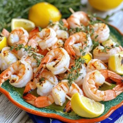 - 1 pound large shrimp, peeled and deveined - 2 tablespoons olive oil - Juice and zest of 2 lemons - 2 cloves garlic, minced - 1 tablespoon fresh thyme leaves (or 1 teaspoon dried thyme) - 1 teaspoon paprika - Salt and pepper to taste - Skewers (wooden or metal) The key to my Lemon Thyme Grilled Shrimp Skewers is fresh ingredients. Start with high-quality shrimp. I prefer large shrimp for a satisfying bite. You need about one pound, peeled and deveined. Next, grab some olive oil. It adds richness and helps the shrimp cook evenly. You will use two tablespoons for the marinade. Fresh lemons are a must! The juice and zest from two lemons brighten the flavors. Now let’s talk seasonings. Minced garlic adds a savory punch. Use two cloves for a lovely aroma. Fresh thyme gives a fragrant touch. You can use one tablespoon of fresh thyme leaves or one teaspoon of dried thyme. Finally, add one teaspoon of paprika for a hint of warmth. Don’t forget salt and pepper! They bring everything together. Have some skewers on hand, either wooden or metal. If you use wooden skewers, soak them in water for thirty minutes. This step helps prevent burning on the grill. With these ingredients, you set the stage for a delicious dish that is sure to impress! If you use wooden skewers, soak them in water for at least 30 minutes. This step stops them from burning on the grill. If you use metal skewers, you can skip this step. In a large bowl, combine the following ingredients: - 2 tablespoons olive oil - Juice and zest of 2 lemons - 2 cloves garlic, minced - 1 tablespoon fresh thyme leaves (or 1 teaspoon dried thyme) - 1 teaspoon paprika - Salt and pepper to taste Whisk these ingredients together until they mix well. The blend of flavors will give the shrimp a bright and fresh taste. Now, add 1 pound of large, peeled, and deveined shrimp to the bowl. Toss the shrimp gently in the marinade to coat them evenly. Let the shrimp soak in the flavors for about 15 to 30 minutes. This time allows the shrimp to absorb the marinade's tasty notes. Preheat your grill to medium-high heat. Once it's hot, thread the marinated shrimp onto the skewers. Aim for about 5 to 6 shrimp per skewer. Place the skewers on the grill, cooking for about 2 to 3 minutes on each side. You want the shrimp to turn pink and opaque. Avoid overcooking them, as this can make the shrimp tough. After grilling, let the skewers rest for a minute before serving. For the best results, preheat your grill to medium-high heat. This temperature helps the shrimp cook evenly. Aim for around 400°F. Cook the shrimp skewers for 2-3 minutes on each side. This short time keeps them juicy. Look for shrimp that turn bright pink and opaque. They should curl slightly but not be tight. If they look rubbery, you cooked them too long. Perfect shrimp should be firm to the touch yet tender. Serve the skewers on a nice platter. Add lemon wedges and fresh thyme for color. Drizzle any leftover marinade on top after simmering it on the grill. This adds flavor and makes your dish look professional. {{image_2}} You can switch up the flavors in your Lemon Thyme Grilled Shrimp Skewers. Try different herbs like basil or oregano. You could also use lime juice instead of lemon for a fresh twist. If you want some heat, add cayenne pepper or chili flakes. For a smoky flavor, try smoked paprika. Use these swaps to make this dish your own! If grilling isn’t an option, you can broil or bake the shrimp. For broiling, set your oven to high and place the skewers on a baking sheet. Broil for about 2-3 minutes on each side. If you prefer baking, set your oven to 400°F (200°C). Place the skewers on a baking sheet lined with parchment paper. Bake for 10-12 minutes, flipping halfway through. Both methods give great flavor! These shrimp skewers pair well with many sides. Serve with a fresh salad or grilled veggies for a light meal. Rice or quinoa also makes a great base. For dips, try a garlic aioli or a zesty lemon herb sauce. These options add flavor and make your meal feel complete. Don’t forget extra lemon wedges for a fresh squeeze on top! To store grilled shrimp skewers, place them in an airtight container. You can keep them in the fridge for up to two days. Make sure the skewers are cool before sealing the container. This helps keep the shrimp fresh and tasty. To reheat the skewers, I recommend using a skillet or the oven. If using a skillet, heat it on medium heat. Add a little olive oil, then place the skewers in the pan. Cook for about 2-3 minutes on each side. If using the oven, set it to 350°F (175°C). Wrap the skewers in foil and heat for about 10 minutes. This method helps keep the shrimp juicy. You can freeze leftover skewers for later use. Place them in a freezer-safe bag or container. Make sure to remove as much air as possible. They can stay in the freezer for up to three months. To thaw, move them to the fridge overnight. Reheat them following the tips above for the best taste. Yes, you can use frozen shrimp. First, place the shrimp in the fridge overnight. If you're in a hurry, run cold water over the shrimp for about 10 minutes. This will thaw them quickly. Make sure they are fully thawed before marinating. This ensures even cooking and great flavor. Look for a few signs to know when shrimp are done. Cooked shrimp turn pink and opaque. They curl into a "C" shape. If they curl tightly into an "O," they are overcooked. A cooked shrimp should feel firm but not hard. These quick checks will help you serve perfect shrimp every time. Absolutely! You can mix the marinade a day before. Store it in the fridge in an airtight container. This allows the flavors to blend well. When you’re ready to grill, just add the shrimp to the marinade. This saves time and boosts flavor. This post covers a simple, tasty shrimp skewer recipe. You learned about the main ingredients, like shrimp and lemon, and the seasonings that make this dish special. I shared step-by-step instructions to ensure perfect grilling. Plus, I offered tips for avoiding overcooked shrimp and creative variations. Finally, you got advice on storing leftovers. Remember, this dish is fun and easy to make. You can impress friends and family with just a few simple steps!