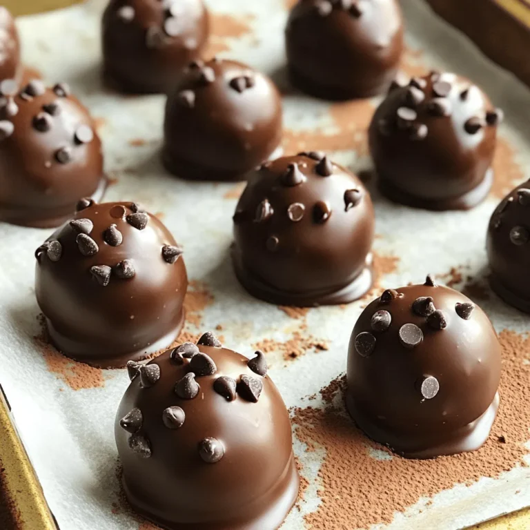 To make these tasty peanut butter chocolate protein balls, you'll need: - 1 cup rolled oats - 1/2 cup natural peanut butter (smooth or crunchy) - 1/3 cup honey or maple syrup - 1/4 cup unsweetened cocoa powder - 1/2 cup chocolate protein powder - 1/4 cup mini chocolate chips - 1/4 teaspoon salt - 1 teaspoon vanilla extract - Optional: chopped nuts or seeds for extra texture Measuring your ingredients helps you get the best results. Here’s a simple guide: - Rolled oats: Use a dry measuring cup. Scoop oats and level off with a knife. - Peanut butter: Use a liquid measuring cup for easy pouring. You can also spray it with cooking oil for less stickiness. - Honey or maple syrup: Use the same method as peanut butter for smooth pouring. - Cocoa powder and protein powder: Scoop and level off using a dry measuring cup. - Mini chocolate chips: Just fill the cup and level it off. - Salt and vanilla extract: Use measuring spoons for accuracy. Each ingredient in these protein balls adds something special: - Rolled oats: They provide fiber and help keep you full. - Peanut butter: It adds healthy fats and protein for energy. - Honey or maple syrup: These natural sweeteners give a quick energy boost. - Cocoa powder: It is rich in antioxidants and adds a chocolatey flavor. - Chocolate protein powder: This boosts protein content, helping with muscle repair. - Mini chocolate chips: They add fun sweetness and taste. - Salt: Just a touch enhances flavors. - Vanilla extract: It adds a warm, sweet aroma that makes these balls irresistible. - Chopped nuts or seeds (optional): They add crunch and extra nutrients. These ingredients work together to make a snack that's not just tasty but also good for you! 1. Start with a big mixing bowl. Add the rolled oats, cocoa powder, and protein powder. Mix them well. This helps blend all the dry ingredients together. 2. In another bowl, combine the peanut butter, honey (or maple syrup), vanilla extract, and salt. Stir until it’s smooth and creamy. This mix adds flavor and sweetness. 3. Pour the peanut butter mix into the dry ingredients. Stir until everything comes together. If it feels too dry, add a splash of honey or warm water. This keeps your balls moist. 4. Now, fold in the mini chocolate chips and any nuts or seeds you want. This step makes the balls even tastier and adds texture. 5. Once the mixture is ready, roll it into balls about 1 inch in size. If your hands get sticky, wet them with a bit of water. This trick helps with rolling. 6. Place the balls on a baking sheet lined with parchment paper. Refrigerate them for at least 30 minutes. This step helps them firm up nicely. 7. Store the protein balls in an airtight container in the fridge for up to one week. You can also freeze them for longer storage. - Use a sturdy spoon or spatula to mix everything. It makes blending easier. - If you prefer, use your hands to combine the ingredients. It gives you a better feel for the texture. - When rolling the balls, try to keep them uniform in size. This makes them look neat and helps with portion control. - If you want extra crunch, toss in some chopped nuts or seeds. They add a nice bite. - Refrigerate for at least 30 minutes to help the balls hold their shape. - You can leave them longer if you want a firmer texture. This makes them easier to eat on the go. - If you plan to freeze them, make sure they are firm before you store. This prevents them from sticking together. To make perfect protein balls, start with the right mix of ingredients. Use rolled oats as your base. They give a great texture. The peanut butter must be smooth or crunchy, depending on your taste. Honey or maple syrup adds sweetness and helps bind everything. If the mix feels dry, add a splash of honey or warm water. This helps unite the ingredients. After mixing, fold in mini chocolate chips for a sweet surprise. Roll the mixture into 1-inch balls. If your hands get sticky, dampen them with a little water. One mistake is not mixing the dry and wet ingredients well. This can lead to uneven flavor and texture. Make sure to combine them thoroughly. Another common issue is rolling the balls too big. A one-inch size works best for bite-sized snacks. Some people forget to chill the balls after making them. This step helps them firm up and hold their shape. Lastly, avoid skipping the salt. It enhances the flavors and balances the sweetness. You’ll need a few simple tools for this recipe. A large mixing bowl is essential for combining the ingredients. Use a spatula or wooden spoon for mixing. For rolling the balls, your hands work best, but a small cookie scoop can help too. A parchment-lined baking sheet makes cleanup easy. Lastly, keep an airtight container handy for storage. This helps keep your protein balls fresh and tasty. {{image_2}} You can customize your Peanut Butter Chocolate Protein Balls to fit your taste. Here are some fun ideas: - Nut Butters: Swap peanut butter for almond or cashew butter. Each nut butter gives a unique flavor. - Sweeteners: Use agave syrup or coconut sugar instead of honey or maple syrup. Adjust the amount to taste. - Cocoa Powder: Try using dark cocoa powder for a richer chocolate taste. You can also add carob powder for a twist. - Add-ins: Toss in dried fruits like cranberries or raisins for a chewy texture. Shredded coconut also adds a lovely touch. Making these protein balls fit different diets is easy: - Vegan: Use maple syrup instead of honey and a plant-based protein powder. This keeps it dairy-free. - Gluten-Free: Ensure your oats are certified gluten-free. Most oats are naturally gluten-free but check the label. - Nut-Free: Replace nut butter with sun butter or soy nut butter. These options keep it safe for nut allergies. These protein balls are great on their own, but you can pair them for fun: - With Fruit: Enjoy them with fresh fruit like banana slices or apple wedges. The sweetness balances the chocolate. - With Yogurt: Serve them alongside Greek yogurt for a protein-packed snack. It adds creaminess and more flavor. - In Smoothies: Blend them into a smoothie for added protein. They make your drink filling and delicious. Feel free to explore these variations and pairings to make your protein balls truly unique! Storing your Peanut Butter Chocolate Protein Balls correctly keeps them fresh and tasty. After making these snacks, place them in an airtight container. This helps keep moisture out. Store the container in your fridge. The cold will help them stay firm. If you want to save some for later, freezing is a great choice. Start by placing the protein balls on a baking sheet. Make sure they are not touching. Freeze them for about 1-2 hours until firm. Once they are solid, transfer them to a freezer-safe bag. Label the bag with the date. This way, you can enjoy them anytime. These protein balls can last up to a week in the fridge. In the freezer, they can stay good for about three months. Check for any changes in smell or texture. If they look dry or crumbly, it’s best to toss them out. Always trust your senses; if something seems off, don’t eat it. Yes, you can use other nut butters. Almond butter or cashew butter work well. They add different flavors but still keep the protein punch. Just make sure they are smooth for easy mixing. If you like a bit of crunch, try crunchy varieties too. To lower the sugar, reduce the honey or maple syrup. You can cut it by half. You can also use sugar-free sweeteners like stevia or erythritol. They add sweetness without the sugar. Keep in mind, this will change the texture a bit. Some good brands include RXBAR, Quest, and Perfect Bar. They often have great flavors and good ingredients. Check the labels for protein content and sugar levels. This helps you choose the best option for your needs. This post covered key points about making protein balls. We discussed ingredients, their benefits, and precise measurements. I shared step-by-step instructions, helpful tips, and common mistakes. We explored delicious variations and dietary options for everyone. Lastly, I provided guidance on storage and answered frequent questions. Keep these ideas in mind as you create your own protein balls. Enjoy experimenting with flavors and textures. Happy cooking!