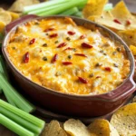 - 2 cups shredded cooked chicken - 1 (8 oz) package cream cheese, softened - 1/2 cup sour cream - 1/2 cup mayonnaise - 1/2 cup hot buffalo sauce (adjust to taste) - 1 cup shredded cheddar cheese - 1/2 cup blue cheese crumbles (optional) - 1 tablespoon garlic powder - 1 teaspoon onion powder - Salt and pepper to taste - Fresh celery sticks and tortilla chips for serving What can you use to adjust the level of heat? You can add more buffalo sauce for extra spice. If you want less heat, use less sauce. You can also try mild buffalo sauce if you prefer. What if you want alternatives for cream cheese and mayonnaise? You can use Greek yogurt instead of sour cream. For a lighter dip, try low-fat cream cheese. Are there vegan or dairy-free options? Yes! You can use vegan cream cheese and mayonnaise. For a creamy base, cashew cream works well too. Start by preheating your oven to 350°F (175°C). This will ensure your dip cooks evenly. In a large bowl, combine the softened cream cheese, sour cream, and mayonnaise. Mix these until smooth and creamy. This base adds rich flavor and texture to the dip. Next, stir in the shredded cooked chicken. This is where the dip gets its hearty feel. Then, add the hot buffalo sauce, garlic powder, onion powder, and half of the shredded cheddar cheese. Mix well until everything is combined. Taste the mixture and season with salt and pepper to your liking. If you enjoy blue cheese, fold in the crumbles now for extra flavor. Transfer the dip mixture into a baking dish. Spread it evenly to ensure even cooking. Top the dip with the remaining cheddar cheese. Bake it in the preheated oven for 20-25 minutes. You want it bubbly and the cheese melted. If you prefer a slow cooker, transfer the mixture into it. Cook on low for about 2 hours or until hot and bubbly. This method keeps the dip warm and ready to serve. Check the dip after baking. If it seems too thick, add a little sour cream or mayonnaise. This can help reach your ideal creamy consistency. Once you remove the dip from the oven, let it cool for a few minutes. This prevents burns when serving. For a beautiful display, arrange fresh celery sticks and tortilla chips around the dip. You can also add chopped green onions or parsley for a fresh touch. Balancing Creaminess and Heat To make the perfect creamy buffalo chicken dip, you need to balance creaminess and heat. Start with a good base of cream cheese, sour cream, and mayonnaise. This will give you a rich texture. Add your hot buffalo sauce slowly. Taste as you go. You want a kick but not too much heat. Adjust the sauce to what feels right for you. Tasting and Adjusting Seasonings Always taste your mixture before baking. After mixing in the garlic powder and onion powder, take a small scoop. If it needs salt or pepper, add it. If you love blue cheese, now is the time to fold it in. This step is key for making your dip flavorful. Best Accompaniments This dip is perfect with tortilla chips and fresh celery sticks. The chips add crunch, while the celery gives a fresh taste. You can also serve it with carrot sticks or crackers. Each bite will be a mix of flavors and textures. How to Serve for Different Occasions For game day or parties, serve the dip in a big bowl. Arrange the chips and veggies around it. This looks great and invites guests to dig in. For a cozy night, keep it simple. Just serve it warm with chips on the side. Storage Conditions and Duration If you have leftovers, store them in an airtight container. This dip will last about 3-4 days in the fridge. If you want to keep it longer, you can freeze it. Just make sure it’s sealed well. Reheating Tips for Best Quality When reheating, do it slowly. Use the oven at 350°F for best results. Check often to avoid drying it out. You can also microwave it, but stir every 30 seconds. This helps keep it creamy and delicious. {{image_2}} You can change the hot sauce in this dip. Each sauce gives a unique kick. Try using a milder sauce if you want less heat. For a spicy twist, go for a stronger sauce. You can also add fun mix-ins. Crumbled bacon adds a smoky taste. Chopped veggies like bell peppers or green onions give crunch and color. Feel free to get creative! This dip can easily fit different diets. For gluten-free options, just check your hot sauce and chips. Most are safe, but always confirm. You can also make it high-protein. Add extra chicken or swap in Greek yogurt for cream cheese. This keeps the dip creamy while boosting protein. Why not give your dip a global flair? For a Mexican spin, add black beans and corn. Mix in taco seasoning for added flavor. Top with jalapeños or avocado for extra zest. On the other hand, try an Asian-inspired version. Use soy sauce and sesame oil instead of buffalo sauce. Add green onions and serve with rice crackers. Each twist makes the dip unique and fun! To keep your creamy buffalo chicken dip fresh, use an airtight container. This helps keep out air and moisture. Store it in the fridge for up to four days. If you want to keep it longer, freeze the dip. Just make sure to place it in a freezer-safe container. This way, you can enjoy it later. In the fridge, your dip lasts about three to four days. If you freeze it, it can last up to three months. Always check for signs of spoilage before eating. Look for changes in smell or color. If it smells off or looks strange, it’s best to toss it. Can I make this dip ahead of time? Yes, you can make this dip ahead of time. Prepare it, then store it in the fridge. When you're ready, just bake it before serving. This way, you save time for your party. How can I make it spicier? To add more heat, increase the amount of buffalo sauce. You can also add cayenne pepper, crushed red pepper, or hot sauce. Start small and taste as you go. Can I use canned chicken instead of cooked chicken? Absolutely! Canned chicken works well in this recipe. Just drain it and flake it before mixing. This option is quick and easy, making meal prep simple. What if I don’t have blue cheese? If you don’t have blue cheese, skip it or substitute with feta cheese. You can also use more cheddar cheese for a creamier texture. The dip will still taste great! Is this dip gluten-free? Yes, this dip is gluten-free. All the ingredients are naturally free from gluten. Just make sure your chips and veggies are also gluten-free. Can I serve this dip cold? While this dip is best served hot, you can serve it cold too. If you do, it will still taste delicious, but the creamy texture may change slightly. This blog post covers how to make a tasty Buffalo Chicken Dip. We explored the must-have ingredients, including chicken, cream cheese, and buffalo sauce. I shared preparation methods and cooking options, like baking or using a slow cooker. Tips for flavor balance and serving ideas add fun to your dish. We discussed variations and storage tips to keep your dip fresh. In summary, this dip is adaptable and can suit any taste. Try different flavors to impress your friends and family. Enjoy your next gathering with this easy and delicious recipe!