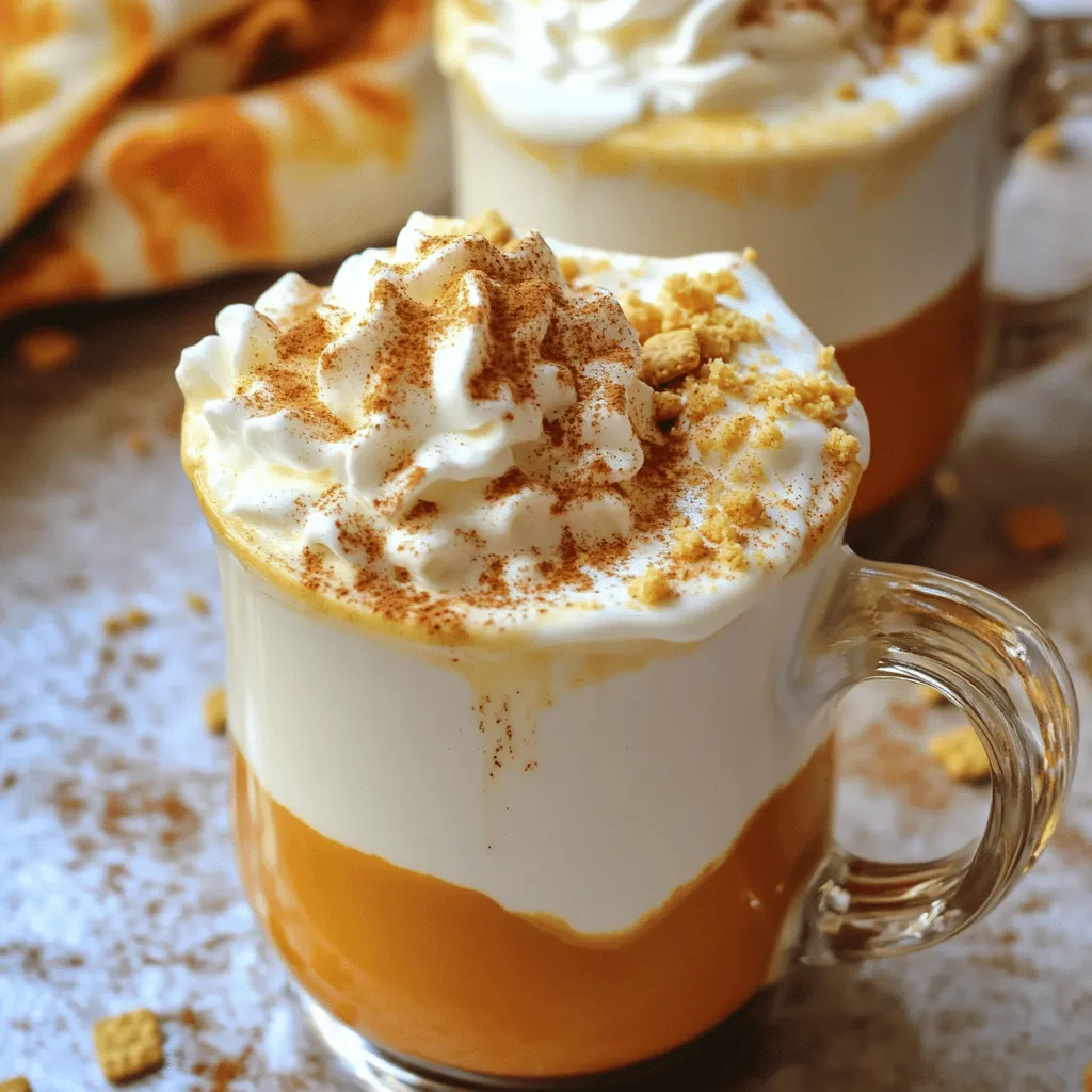 To make this warm drink, you will need: - 2 cups whole milk - 1 cup heavy cream - 1 cup white chocolate chips - 1/2 cup pumpkin puree - 1/2 teaspoon pumpkin pie spice - 1/4 teaspoon vanilla extract - Whipped cream, for topping - Ground cinnamon, for garnish - Crushed graham crackers, for garnish These ingredients come together to create a creamy and cozy drink that tastes like fall. You can make your pumpkin pie white hot chocolate even better with some fun toppings: - Extra whipped cream for a fluffy layer - A dusting of nutmeg for added spice - Mini marshmallows for a sweet touch - Chocolate shavings if you want a bit of richness These garnishes not only look nice but also add flavor and texture. If you can't find some ingredients, don't worry! Here are some swaps: - Use almond milk or oat milk instead of whole milk for a dairy-free option. - Swap heavy cream with coconut cream for a lighter drink. - Try dark chocolate chips if you prefer a richer taste. - Use homemade pumpkin puree if you have it on hand. These substitutions can change the flavor but will still give you a delicious drink. To make pumpkin pie white hot chocolate, start by gathering your ingredients. You need whole milk, heavy cream, white chocolate chips, pumpkin puree, pumpkin pie spice, and vanilla extract. 1. Take a medium saucepan. Combine 2 cups of whole milk and 1 cup of heavy cream over medium heat. 2. Warm the mixture until it steams. Do not let it boil. 3. Add 1 cup of white chocolate chips. Whisk constantly until they melt and blend. This step is crucial for a smooth drink. 4. Mix in 1/2 cup of pumpkin puree and 1/2 teaspoon of pumpkin pie spice. Stir well for 2-3 minutes. Keep the heat gentle. 5. Remove the saucepan from heat. Add 1/4 teaspoon of vanilla extract and stir again. 6. Pour the hot chocolate into mugs. 7. Don’t forget to top each mug with whipped cream! 8. Finally, sprinkle ground cinnamon and crushed graham crackers on top. To get that creamy and smooth texture, remember these key tips: - Whisking: Constantly whisk while melting the chocolate. This keeps it from clumping. - Temperature Control: Heat the milk slowly. High heat can cause separation. - Mixing: Mix pumpkin puree well. This prevents any lumps in your drink. Watch out for these errors: - Boiling the Mixture: If it boils, the drink can curdle. - Not Whisking Enough: This can lead to a chunky texture. - Forgetting the Garnish: Skipping whipped cream and toppings makes the drink less fun. To get the best flavor in your Pumpkin Pie White Hot Chocolate, use high-quality ingredients. Start with whole milk and heavy cream for creaminess. White chocolate chips make the drink sweet and smooth. The pumpkin puree adds depth and richness. Make sure to use fresh pumpkin pie spice for a warm, cozy taste. If you want an extra kick, add a pinch of nutmeg. This spice adds warmth and pairs well with pumpkin. If you have leftover pumpkin puree, try adding it to pancakes or muffins. This can make your breakfast special. You can also mix it into yogurt for a tasty snack. Use leftover whipped cream to top off desserts or coffee. Crushed graham crackers are perfect for a pie crust or a topping for ice cream. This way, nothing goes to waste, and you can enjoy these treats in many ways. This Pumpkin Pie White Hot Chocolate is great for many occasions. Serve it at fall gatherings, holiday parties, or cozy nights in. For a fun twist, create a hot chocolate bar. Set out toppings like whipped cream, chocolate shavings, and sprinkles. This makes it interactive and fun for guests. You can also pair it with cookies or a slice of pie. This drink warms your heart and brings joy to every gathering. {{image_2}} You can make a vegan version of this drink. Use almond milk or coconut milk instead of whole milk. Replace heavy cream with coconut cream for richness. For sweetening, choose dairy-free white chocolate chips. This keeps the cozy flavors while being plant-based. To make this drink for adults, you can add a splash of rum or bourbon. This adds warmth and a fun twist. Use about 1 ounce per mug. It lifts the flavors and makes it perfect for chilly nights. You can switch up the flavors too. Consider adding caramel sauce for a sweet touch. A hint of peppermint can give a festive vibe. If you like spice, try adding a dash of nutmeg or cayenne. These options create a unique drink each time. To keep your pumpkin pie white hot chocolate fresh, pour any leftovers into a clean container. Make sure it is airtight. Store it in the fridge for up to three days. If you notice any change in smell or texture, it’s best to toss it. When you’re ready to enjoy your drink again, pour it into a saucepan. Heat over low to medium heat. Stir often to prevent it from sticking to the pan. It should warm up nicely in just a few minutes. Avoid boiling to keep the creaminess. If you want to freeze your pumpkin pie white hot chocolate, pour it into freezer-safe containers. Leave some space at the top for expansion. It can last for up to three months in the freezer. When you’re ready to drink it, thaw it in the fridge overnight. Then, reheat as described above. Yes, you can use low-fat milk. It will change the drink's creaminess. Whole milk gives the best flavor and texture. Low-fat milk might make it less rich but still tasty. Homemade pumpkin pie white hot chocolate lasts about three days in the fridge. Store it in a sealed container. Before serving, warm it on low heat. Stir well to mix it up again. Yes, you can make this drink ahead of time. Prepare it and store it in the fridge. Reheat it gently when you are ready to serve. This way, you can enjoy it without much fuss. Making pumpkin pie white hot chocolate is fun and easy. You learned about key ingredients, how to make it creamy, and avoid common mistakes. I shared tips for flavor and creative uses for leftovers. You can also explore vegan and spiked versions to suit your taste. Remember to store your drink well for later enjoyment. Enjoy this cozy treat and make it your own! You now have all the tools to impress family and friends.