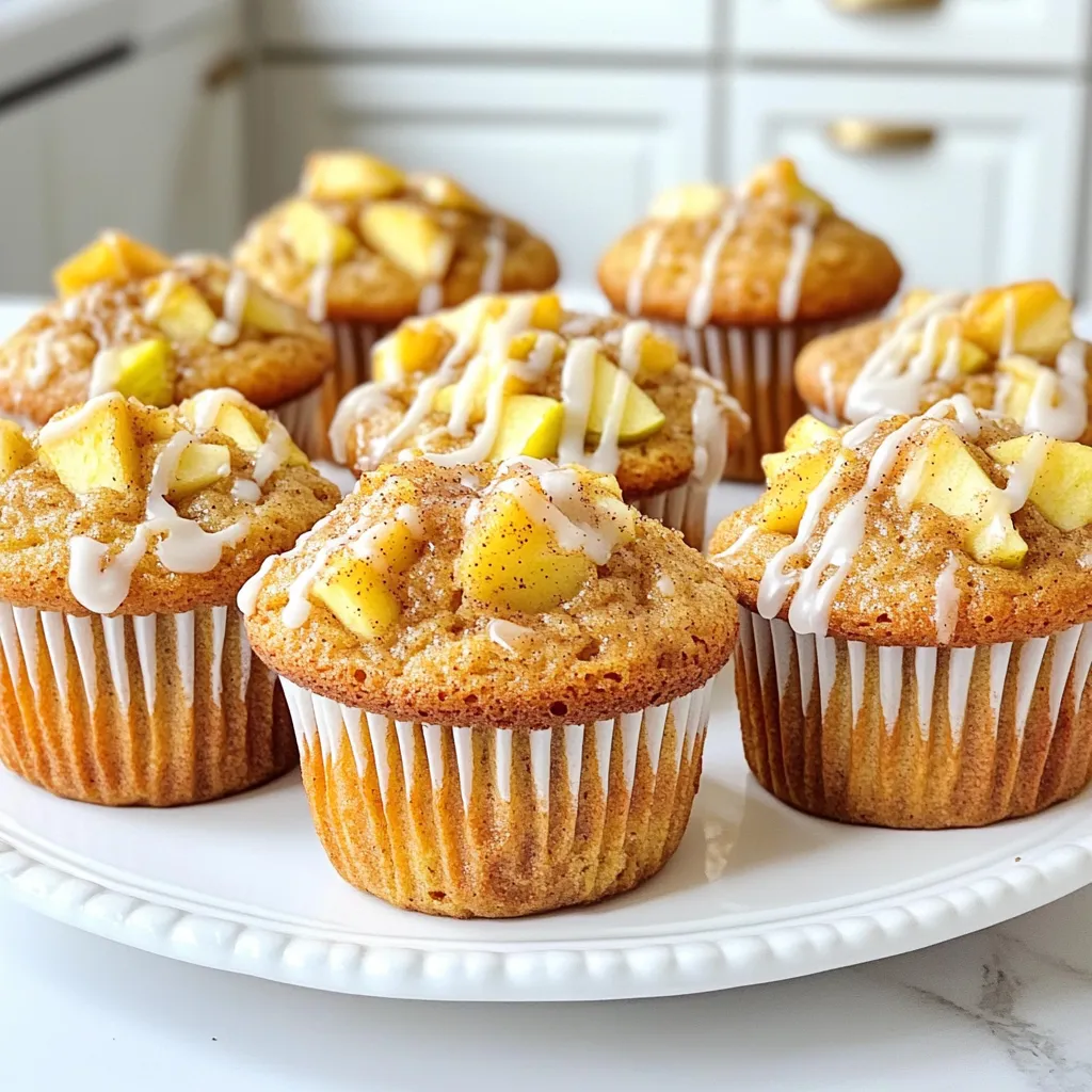 To make Apple Cinnamon Coffee Cake Muffins, you need the following ingredients: - 2 cups all-purpose flour - 1 cup granulated sugar - 2 teaspoons baking powder - 1 teaspoon baking soda - 1 teaspoon ground cinnamon - ½ teaspoon salt - ¾ cup unsalted butter, melted - 2 large eggs - 1 cup buttermilk - 1 teaspoon vanilla extract - 2 cups peeled and diced apples (preferably Granny Smith) - ½ cup brown sugar (for topping) - 1 teaspoon ground cinnamon (for topping) - ½ cup chopped walnuts or pecans (optional) These ingredients create a perfect blend of sweet and spicy flavors. The apples add moisture and a lovely texture. The buttermilk helps keep the muffins tender. Using Granny Smith apples gives a nice tartness that balances the sweetness. Don't forget the nuts if you like a crunch! This list is simple and easy to follow. Gather these ingredients before you start. You will love the smell of cinnamon as they bake! - Preheat the oven: Start by setting your oven to 350°F (175°C). This helps the muffins bake evenly. You can line a muffin tin with paper liners or lightly grease it to prevent sticking. - Combine Dry Ingredients: In a large mixing bowl, whisk together 2 cups of all-purpose flour, 1 cup of granulated sugar, 2 teaspoons of baking powder, 1 teaspoon of baking soda, 1 teaspoon of ground cinnamon, and ½ teaspoon of salt. Mixing these dry ingredients well ensures an even flavor throughout your muffins. - Mix Wet Ingredients: In another bowl, mix ¾ cup of melted unsalted butter, 2 large eggs, 1 cup of buttermilk, and 1 teaspoon of vanilla extract. Blend these ingredients until smooth. This mixture adds moisture and richness to your muffins. - Pour Wet Mixture into Dry Mixture: Gently pour the wet mixture into the bowl with the dry ingredients. Stir it carefully until just combined. Be cautious not to overmix; a few lumps are okay. - Fold in Apples and Nuts: Next, fold in 2 cups of peeled and diced Granny Smith apples. If you like, add ½ cup of chopped walnuts or pecans at this stage. This step adds texture and flavor to your muffins. - Fill Muffin Cups: Use a spoon or ice cream scoop to fill the muffin cups about 2/3 full with batter. This allows space for the muffins to rise without overflowing. - Add Topping: In a small bowl, mix ½ cup of brown sugar and 1 teaspoon of ground cinnamon. Sprinkle this topping generously over the batter in each muffin cup. This creates a sweet crust on top. - Bake and Cool: Place the muffin tin in the preheated oven. Bake for 18-22 minutes. Check doneness by inserting a toothpick into the center; it should come out clean. Once baked, let the muffins cool in the pan for 5 minutes. Then, transfer them to a wire rack to cool completely. Mixing Technique To make the best muffins, start by mixing your dry ingredients. Whisk the flour, sugar, baking powder, baking soda, cinnamon, and salt together. This ensures they blend well. In another bowl, mix the wet ingredients like melted butter, eggs, buttermilk, and vanilla. Combine them gently. Do not overmix. This keeps the muffins light and fluffy. Choosing the Right Apples I love using Granny Smith apples for this recipe. They add a nice tartness that balances the sweetness. You can also try Honeycrisp or Fuji apples. Just make sure they are firm and fresh. The right apple can make your muffins really shine. Warm Serving with Icing Serving these muffins warm is key. A drizzle of icing made from powdered sugar and milk adds a sweet touch. Just mix them until smooth and drizzle over the muffins. You can also sprinkle a bit of cinnamon on top for extra flavor. Pairing with Beverages These muffins go great with coffee or tea. The warm spices match perfectly with a hot drink. You might also enjoy them with a glass of milk. Try different pairings to find your favorite! Adding Spices or Zest If you want to change things up, add some spices. A bit of nutmeg or ginger can boost the flavor. A teaspoon of lemon or orange zest can give a fresh twist to the muffins. Swapping Nuts or Fruits You can also swap out nuts or fruits. If you don’t like walnuts or pecans, try almonds or leave them out. You can even add dried fruit like raisins or cranberries for a fun surprise in every bite. {{image_2}} You can easily make these muffins gluten-free. Just swap the all-purpose flour with a gluten-free flour blend. Look for a blend that has xanthan gum in it. This helps give your muffins the right texture. Mix the dry ingredients just as the recipe says. This way, you can enjoy the same great taste without gluten. If you want to make these muffins vegan, it’s simple. Replace the eggs with flax eggs. Mix one tablespoon of flaxseed meal with three tablespoons of water. Let it sit for five minutes. For the dairy, use plant-based milk instead of buttermilk. Almond or oat milk works well. You can also use coconut oil instead of butter for a rich flavor. You can make these muffins your own by adding chocolate chips. Just fold in about a half cup before baking. This adds a sweet, rich taste. You can also try other fruits. Blueberries, raspberries, or peaches can give a fun twist. Mix it up and see what you like best! To keep your Apple Cinnamon Coffee Cake Muffins fresh, store them at room temperature. Place the muffins in an airtight container. This helps maintain their softness and flavor. They will stay good for about 2 to 3 days. If you use a paper towel, it can absorb excess moisture. This keeps the muffins from getting soggy. For long-term storage, freezing the muffins is the best choice. Wrap each muffin in plastic wrap or aluminum foil. This prevents freezer burn. Place the wrapped muffins in a freezer-safe bag or container. They can last for up to 3 months in the freezer. When you're ready to enjoy them, simply take out the number you need. To reheat the muffins, you have a few good options. You can use the microwave for a quick warm-up. Heat each muffin for about 15-20 seconds. If you want a crispier texture, use the oven. Preheat it to 350°F (175°C). Place the muffins on a baking sheet and warm for about 5-10 minutes. Enjoy your muffins warm and delicious! To make these muffins, follow these simple steps: 1. Preheat the oven to 350°F (175°C). Prepare a muffin tin with liners or grease it. 2. In a large bowl, mix the flour, sugar, baking powder, baking soda, cinnamon, and salt. 3. In another bowl, mix the melted butter, eggs, buttermilk, and vanilla. 4. Combine the wet and dry mixes gently. Avoid overmixing. 5. Fold in the diced apples and nuts if you choose to use them. 6. Fill muffin cups about two-thirds full. Add the brown sugar and cinnamon topping. 7. Bake for 18-22 minutes. Check with a toothpick for doneness. 8. Cool for five minutes, then move to a wire rack. These muffins come together quickly and taste amazing! Yes, you can use different apple types. The best apples for baking are: - Honeycrisp - Fuji - Braeburn These apples hold their shape well and add great flavor. Granny Smith apples give a nice tartness, but feel free to experiment! These muffins last about 3-4 days at room temperature. Store them in an airtight container to keep them fresh. Absolutely! Adding nuts gives extra crunch and flavor. You can use: - Walnuts - Pecans If you prefer, you can skip the nuts or replace them with seeds for a nut-free option. Serve these muffins warm. For a nice touch, drizzle icing made from powdered sugar and milk on top. You can also add a sprinkle of cinnamon or a slice of apple on the side. Pair them with coffee or tea for a perfect treat! You now have a clear recipe for making delicious Apple Cinnamon Coffee Cake Muffins. We covered all the key ingredients and steps needed to bake them perfectly. From choosing the right apples to customizing flavors, you can make these muffins your own. Try warming them slightly for a tasty treat or store them for later. Enjoy sharing these muffins with family and friends. Baking can be fun and rewarding, so get started today!