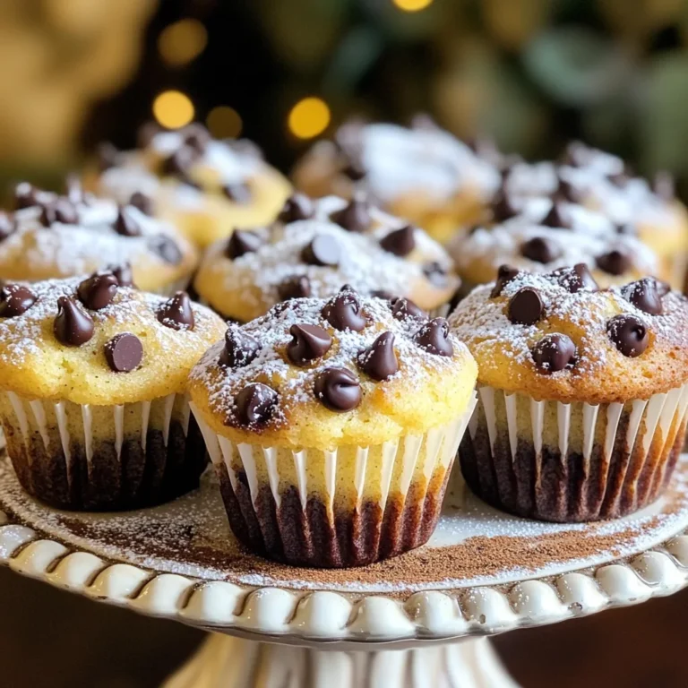 To make chocolate chip coffee cake muffins, gather these ingredients: - 2 cups all-purpose flour - 1 cup granulated sugar - 1 tablespoon baking powder - 1/2 teaspoon baking soda - 1/2 teaspoon salt - 1/2 cup unsalted butter, softened - 2 large eggs - 1 teaspoon vanilla extract - 1 cup buttermilk - 1 cup semi-sweet chocolate chips - 1 teaspoon cinnamon - 1/4 cup brown sugar These ingredients create a rich flavor and a soft texture. If you don't have all the ingredients, you can make substitutions. - Flour: Use whole wheat flour for a healthier muffin. - Sugar: Coconut sugar can replace granulated sugar. - Butter: Use coconut oil or vegetable oil instead of unsalted butter. - Buttermilk: Mix one cup of milk with one tablespoon of vinegar to make buttermilk. - Chocolate Chips: Swap semi-sweet chips for dark chocolate or white chocolate. These changes can help you adjust the recipe to your needs. Each muffin has about 200 calories. Here’s a rough breakdown: - Total Fat: 10g - Saturated Fat: 6g - Cholesterol: 40mg - Sodium: 200mg - Total Carbohydrates: 26g - Dietary Fiber: 1g - Sugars: 12g - Protein: 3g This muffin is a delightful treat, perfect with coffee or tea. Enjoy them fresh or share with friends! First, gather all your ingredients. You will need flour, sugar, baking powder, baking soda, salt, butter, eggs, vanilla, buttermilk, chocolate chips, cinnamon, and brown sugar. Start by preheating your oven to 350°F (175°C). Line your muffin tin with paper liners or grease it with cooking spray. In a large bowl, mix the flour, sugar, baking powder, baking soda, and salt. Stir well to combine. In another bowl, cream the softened butter with brown sugar. Mix until it is light and fluffy. Add the eggs, one by one, mixing well after each. Then stir in the vanilla extract. Now, alternate adding the flour mixture and buttermilk into the butter mixture. Start and end with the flour mixture. Mix until just combined. Finally, gently fold in the chocolate chips. Next, fill each muffin cup halfway with the batter. Sprinkle a little of the cinnamon-brown sugar mix on top, then add more batter until almost full. Place the muffin tin in the oven and bake for 18-20 minutes. Check for doneness by inserting a toothpick into the center. It should come out clean when done. Once baked, let the muffins cool in the tin for 5 minutes. After that, transfer them to a wire rack to cool completely. For an extra touch, dust the cooled muffins with powdered sugar before serving. Arrange them on a decorative cake stand for a lovely display. Enjoy your delightful chocolate chip coffee cake muffins with a cup of coffee or tea! To bake perfect chocolate chip coffee cake muffins, keep a few tips in mind. First, ensure your butter is soft but not melted. This helps create a nice texture. When mixing, do not overmix the batter. Just stir until the flour disappears. This keeps the muffins light and fluffy. Preheat your oven to 350°F before you start. A hot oven helps them rise well. Avoiding a few common mistakes can improve your muffins. Do not skip the buttermilk. It adds moisture and a nice flavor. Also, watch your baking time closely. Every oven is different, so check your muffins a minute or two early. If you wait too long, they may dry out. Lastly, don’t skip the toppings! The cinnamon and brown sugar mix makes a big difference. You can enhance the flavor of your muffins with simple toppings. Try adding a sprinkle of cinnamon and brown sugar on top before baking. This creates a sweet crust. For an extra treat, dust the cooled muffins with powdered sugar. You can also top them with a drizzle of chocolate or a dollop of whipped cream to impress your guests. {{image_2}} You can make these muffins gluten-free. Use a good gluten-free flour blend. Look for one that includes xanthan gum. This helps the muffins rise and stay fluffy. Follow the same steps as the original recipe. The taste will still be amazing! To make these muffins vegan, swap the eggs for flax eggs. Mix one tablespoon of flaxseed meal with three tablespoons of water. Let it sit for a few minutes until it thickens. Use a plant-based butter or coconut oil instead of regular butter. Choose non-dairy milk for the buttermilk. You can even add some apple cider vinegar to mimic the tanginess of buttermilk. Add nuts or dried fruits for extra flavor and texture. Walnuts or pecans work well. They add a nice crunch. You can also use dried cranberries or raisins. Just fold them in with the chocolate chips. This gives the muffins a fun twist! To keep your chocolate chip coffee cake muffins fresh, store them in an airtight container. This container should be at room temperature. You can enjoy your muffins for up to three days this way. If you want them to last longer, consider freezing them. Freezing your muffins is easy. Wrap each muffin in plastic wrap. Then, place them in a freezer bag. This method helps keep them fresh for up to three months. When you want to eat one, simply remove it from the freezer. Let it thaw on the counter for about 30 minutes. You can also warm it in the microwave for about 15 seconds. After storage, muffins taste best when warmed up. You can use an oven, toaster oven, or microwave. If you like, sprinkle a little powdered sugar on top for a sweet touch. Arranging them on a nice plate makes them look even more appealing. Enjoy them with a cup of coffee or tea for the perfect snack! Yes, you can use milk instead of buttermilk. If you do, add a bit of lemon juice or vinegar. Mix one cup of milk with one tablespoon of lemon juice or vinegar. Let it sit for five minutes. This will give you a similar tangy flavor. The muffins will still be soft and tasty. You can check if the muffins are done by using a toothpick. Insert it into the center of a muffin. If it comes out clean or with a few crumbs, the muffins are ready. If the toothpick has wet batter on it, bake for a few more minutes. They should be golden brown on top. You have many choices for chocolate chips. You can use chopped chocolate bars, cocoa nibs, or even white chocolate chips. If you want a fruity twist, try dried fruits like raisins or cranberries. Nuts like walnuts or pecans can also add crunch and flavor. Get creative and find what you love! We covered a lot about making muffins in this post. You learned about key ingredients and their swaps. You also saw step-by-step instructions to bake and serve muffins. I shared tips to make them perfect and avoid common mistakes. You can explore different muffin variations, like vegan or gluten-free options. Lastly, we discussed storing and reheating for the best taste. Keep these tips in mind as you bake. Enjoy your tasty treats and share them with loved ones!