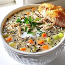 - 1 pound boneless, skinless chicken breasts - 1 cup wild rice blend - 1 medium onion, diced - 3 cloves garlic, minced - 3 carrots, diced - 3 celery stalks, diced I always start with fresh, quality ingredients. For this soup, I choose boneless, skinless chicken breasts. They cook well in the slow cooker and stay tender. The wild rice blend adds a nutty flavor and chewy texture. You’ll also need a medium onion, three cloves of garlic, and three each of carrots and celery. These vegetables build a solid base for flavor. - 1 teaspoon dried thyme - 1 teaspoon dried parsley - 6 cups low-sodium chicken broth - Salt and pepper to taste Next, for seasonings, I reach for dried thyme and parsley. These herbs bring warmth and depth. Low-sodium chicken broth is key for a rich, savory taste without being too salty. Don’t forget to add salt and pepper to enhance the flavors. - 1 cup milk or non-dairy milk - Fresh parsley for garnish To make the soup creamy, I like to add a cup of milk or a non-dairy milk. It gives that comforting texture. For a fresh touch, I recommend chopping some fresh parsley to garnish the soup before serving. This step makes the dish look vibrant and inviting. First, heat 2 tablespoons of olive oil in a large skillet over medium heat. Chop 1 medium onion, 3 carrots, and 3 celery stalks. Once the oil is hot, add the diced vegetables to the skillet. Sauté for 5 to 7 minutes. You want them to soften. Add 3 cloves of minced garlic and cook for one more minute. This will make your kitchen smell great. Now, transfer the sautéed vegetables to your slow cooker. Place 1 pound of boneless, skinless chicken breasts right on top of the veggies. Rinse 1 cup of wild rice blend under cold water. Add the wild rice to the slow cooker. Pour in 6 cups of low-sodium chicken broth and sprinkle in 1 teaspoon each of dried thyme and dried parsley. Don't forget salt and pepper to taste. Stir gently to mix everything. Cover the slow cooker and set it to low for 6 to 7 hours or high for 3 to 4 hours. The chicken should cook through, and the wild rice will become tender. After cooking, carefully take out the chicken breasts. Shred the chicken using two forks and return the shredded pieces to the soup. Next, stir in 1 cup of milk or non-dairy milk and the juice of 1 lemon. This adds creaminess. Let the soup heat through for another 10 to 15 minutes. Finally, taste it and adjust any seasoning if needed. Enjoy your warm bowl of soup! For the best results, I recommend using a wild rice blend. This mix offers a nutty taste and chewy texture. You can find it in most grocery stores. If you want a different flavor, try adding a bit of brown rice. Adjusting the seasoning is key. Taste the soup as it cooks. You can add more salt, pepper, or herbs to match your liking. A little lemon juice brightens the dish, so don’t skip it! Preparing ingredients ahead of time can save you effort. Chop the onion, carrots, and celery the night before. Store them in the fridge to keep them fresh. You can also batch cook this soup. Make a big pot and freeze portions. It’s a great way to have a quick meal ready on busy days. Just thaw and reheat when you need it. If you want a creamier soup, consider using half-and-half or heavy cream instead of milk. For a non-dairy option, coconut milk adds a rich flavor. You can also blend a portion of the soup to create a smooth texture. When serving, garnish with fresh parsley for a pop of color. It makes the dish look even more inviting! Pair it with crusty bread for a cozy meal. {{image_2}} You can add many other vegetables to your soup. Consider adding mushrooms, peas, or spinach. These veggies bring more flavor and nutrition. If you have leftover veggies, use them! Just chop them up and toss them in. You can even use frozen vegetables if fresh ones are not on hand. If you want to swap the chicken, try turkey or tofu. Turkey has a similar taste and works well in this soup. For a plant-based choice, tofu is great. Just chop it into small cubes. You can also use pre-cooked rotisserie chicken for a quick option. To make this soup gluten-free, ensure you pick a gluten-free broth. Also, check your wild rice blend for any hidden gluten. For vegan adaptations, swap the chicken with more veggies or beans. Use plant-based milk to keep it creamy. This way, everyone can enjoy a warm bowl of soup! You can keep the soup in the fridge for about 3 to 4 days. Make sure to store it in airtight containers. I recommend dividing the soup into portions. This way, you can grab a bowl when you need a quick meal. To freeze soup, let it cool first. Then, pour it into freezer-safe bags or containers. Leave some space at the top, as soup expands when frozen. It’s best to eat frozen soup within 2 to 3 months. When you want to eat it, thaw the soup overnight in the fridge. You can reheat the soup in the microwave or on the stovetop. If using a microwave, heat in short bursts, stirring in between. For stovetop, warm on low heat, stirring often. If the soup seems thick, add a splash of broth or milk. This helps to regain the creaminess of the soup. Yes, you can use brown rice. It will change the texture and flavor. Brown rice takes longer to cook, so adjust your cooking time. You should cook it for about 8 hours on low or 4 hours on high. The chicken is done when it reaches 165°F. You can use a meat thermometer to check this. If you don’t have one, cut into the chicken. It should be white and no longer pink inside. This soup pairs well with crusty bread or a fresh salad. You can also serve it with crackers or a simple sandwich for a full meal. A light dessert, like fruit, can be a nice finish too. Yes, you can! Sauté the veggies in a pot, add the chicken and broth, then bring to a boil. Reduce the heat, cover, and simmer for about 30-40 minutes. Shred the chicken and stir in the milk at the end. Absolutely! Cream will make the soup richer and thicker. Just add the cream towards the end of cooking, similar to how you would add milk. Use the same amount for a creamy texture. This blog post walks you through making a delicious chicken soup. You learned about key ingredients, cooking steps, and helpful tips. I also shared variations and storage tips to keep your soup fresh. Whether you want a creamy texture or a quick meal, these ideas fit your needs. Remember, cooking is fun. Enjoy experimenting with the recipe! You can make it your own, and serve it confidently. Happy cooking!