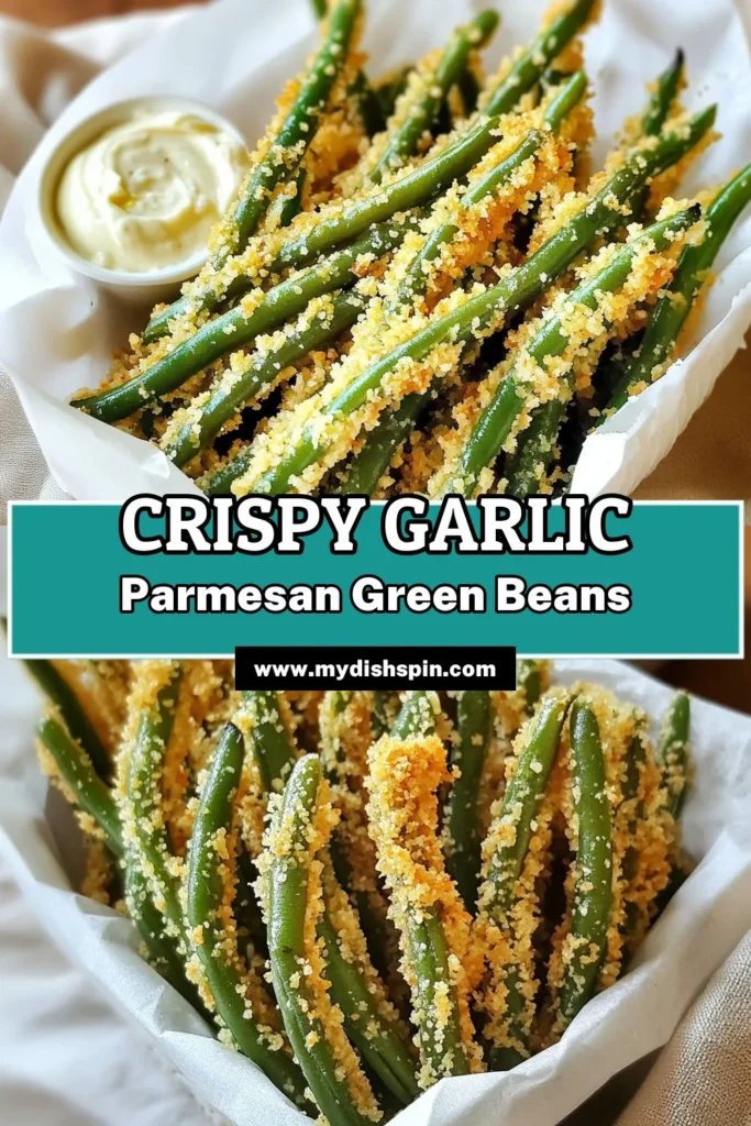 Discover the deliciousness of Garlic Parmesan Green Bean Fries, a perfect healthy snack or side dish that’s easy to make! With fresh green beans coated in a crunchy Parmesan breadcrumb mixture and baked to perfection, these fries are a flavorful twist on the classic. Ready in just 35 minutes, your taste buds will thank you. Click to explore this simple recipe and impress your family! #GreenBeanFries #HealthySnacks #GarlicParmesan #EasyRecipes