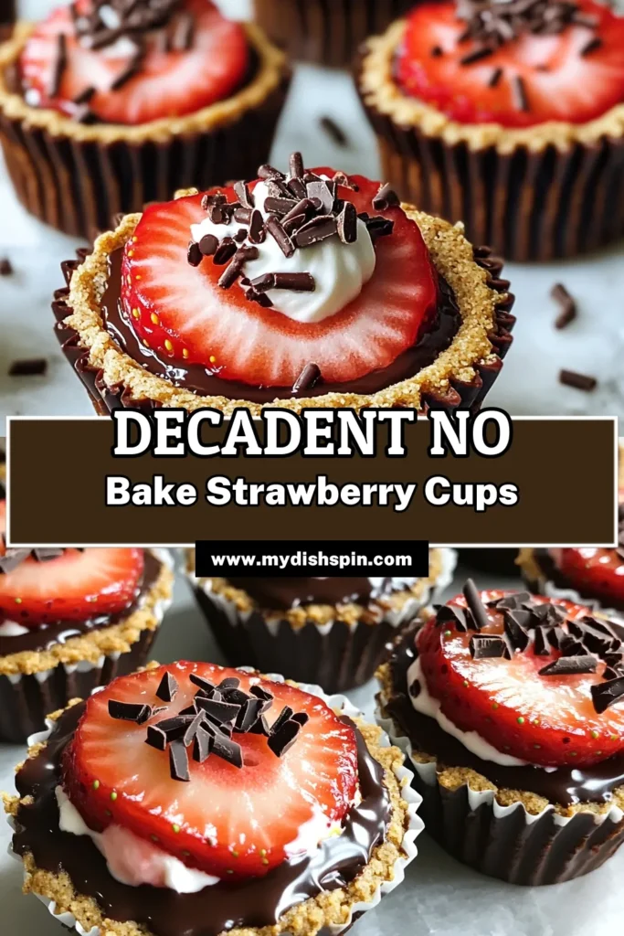Indulge in these irresistible No-Bake Chocolate Covered Strawberry Cups that are not only easy to make but also a delightful treat! With a buttery graham cracker crust, creamy whipped filling, and juicy strawberries topped with rich chocolate, these cups are perfect for any occasion. Get step-by-step instructions and treat yourself today! Click through for the full recipe and enjoy a sweet moment of bliss!