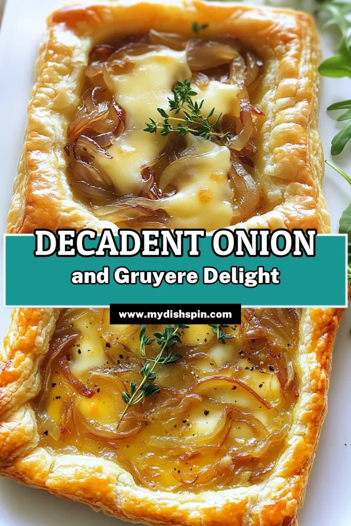 Indulge in the rich flavors of this Savory Caramelized Onion and Gruyere Tart! With buttery puff pastry, sweet caramelized onions, and melty Gruyere cheese, this delightful recipe is perfect for any occasion. Impress your friends and family with this easy-to-follow guide that takes only 50 minutes from prep to table. Click through to discover the full recipe and step-by-step instructions today! #SavoryTart #CookingAtHome #CheeseLovers #DeliciousRecipes