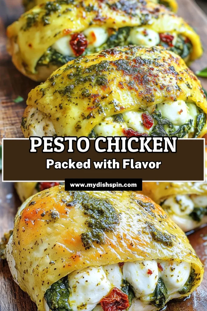 Indulge in the flavors of Pesto Mozzarella Stuffed Chicken, a delightful dish that's both easy to make and perfect for any occasion! This recipe features succulent chicken breasts filled with fresh mozzarella, spinach, and sun-dried tomatoes, all drizzled with fragrant basil pesto. Ready in just 45 minutes, it's a crowd-pleaser you won’t want to miss. Click through to discover the full recipe and impress your dinner guests! #PestoChicken #ChickenRecipes #EasyMeals #HealthyEating