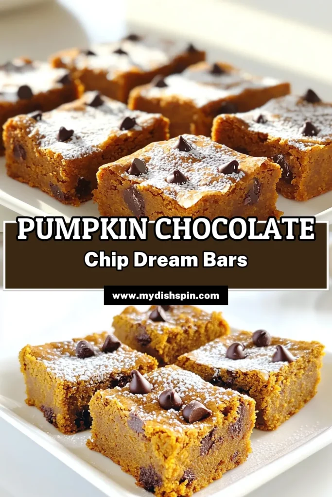 Indulge in the ultimate fall treat with these delicious Pumpkin Chocolate Chip Blondies! Packed with pumpkin puree and melty chocolate chips, this easy recipe will have your kitchen smelling like autumn. Perfect for gatherings or a sweet snack, these blondies are sure to impress. Click through for the full recipe and tips on presentation! #PumpkinBlondies #FallRecipes #BakingJoy #ChocolateLovers