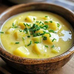 - 4 large russet potatoes, peeled and diced - 3 leeks, white and light green parts only, cleaned and sliced - 1 medium yellow onion, chopped - 3 cloves garlic, minced - 4 cups vegetable broth - 1 cup heavy cream - 2 tablespoons olive oil - 1 teaspoon dried thyme - Salt and pepper to taste - Fresh chives or parsley for garnish You can swap heavy cream for coconut milk for a lighter soup. If you want a vegan option, replace heavy cream with almond milk. Use vegetable stock instead of broth if you prefer. For a little spice, add a pinch of red pepper flakes. Using fresh ingredients makes a big difference. Fresh leeks add a sweet, mild flavor. Fresh garlic provides a warm, rich taste. Fresh potatoes offer the best texture. When you choose fresh, your soup will taste better and be more satisfying. Always check for firm, unblemished produce. It’s worth the extra effort to pick quality ingredients. Start by peeling and dicing the potatoes. You want them in small cubes for even cooking. Next, clean the leeks well. Slice only the white and light green parts. Chop the yellow onion and mince the garlic. This mix brings great flavor to your soup. In a large skillet, heat the olive oil on medium. Add the onions, leeks, and garlic. Sauté them until they smell good and soften, about 5 minutes. Then, transfer this mix to the slow cooker. Add the diced potatoes, vegetable broth, dried thyme, salt, and pepper. Stir everything well. Cover and cook on low for 6-8 hours or high for 3-4 hours. The potatoes should be tender when done. After cooking, it’s time to blend. Use an immersion blender to purée the soup until smooth. If you like some chunks, blend only half of it. Then, stir in the heavy cream. Taste and adjust the salt and pepper if needed. Allow it to heat for another 15-20 minutes on low. This makes the soup rich and creamy. For the creamiest potato leek soup, use heavy cream. This adds rich flavor. Blend the soup well for a smooth texture. If you want a bit of chunkiness, blend just half. You can also add a bit more cream at the end if you like it extra creamy. Salt and pepper are key. Add them at each step for the best taste. Thyme adds a nice herbal note. Feel free to experiment with other herbs too. A splash of lemon juice can brighten the flavors. Always taste before you serve and adjust as needed. Don’t skip cleaning the leeks. Sand and grit can ruin your soup. Also, avoid boiling the soup too long. This can make potatoes mushy. Lastly, remember to blend well. A lumpy soup is not as enjoyable as a smooth one. {{image_2}} You can easily add more veggies to your soup. Carrots bring sweetness, while celery adds crunch. Simply chop them up and toss them in with the potatoes. I love using about 2 carrots and 2 stalks of celery. They cook well in the slow cooker and blend nicely with the leeks. To make this soup vegan, swap the heavy cream for coconut milk or a nut milk. You can also use a vegan butter instead of olive oil for sautéing. This keeps the soup creamy and rich without any dairy. Use vegetable broth to ensure all ingredients stay plant-based. Herbs and spices can change the flavor of your soup. Try adding fresh dill or rosemary for a bright taste. A pinch of nutmeg gives a warm, cozy feel. If you like heat, add a dash of red pepper flakes. Mix and match to find your favorite flavor! To keep your potato leek soup fresh, let it cool first. Pour the soup into airtight containers. Use glass or BPA-free plastic containers. Label each container with the date. Store them in the fridge for up to four days. This way, you can enjoy this creamy soup later. Freezing is a great option if you want to save some soup. Make sure it cools completely before you freeze it. Use freezer-safe containers or bags. Leave some space at the top, as the soup will expand when frozen. You can freeze it for up to three months. When ready to eat, just thaw it in the fridge overnight. To reheat the soup, pour it into a pot over low heat. Stir it often to avoid burning. You can also microwave it in short bursts. If the soup is too thick, add a splash of broth or cream. This will help bring back its smooth, creamy texture. Always taste and adjust the seasoning before serving. Yes, you can make this soup ahead of time. Just prepare the soup as usual. After cooking, cool it down, then store it in the fridge. It tastes even better the next day. This gives the flavors a chance to mingle. Potato leek soup pairs well with many sides. You can serve it with crusty bread or a fresh salad. Grilled cheese sandwiches also make a great match. For a hearty meal, add some roasted vegetables on the side. This soup lasts about three to five days in the fridge. Make sure to store it in an airtight container. If you want it to last longer, consider freezing it. Just remember to let it cool before placing it in the freezer. In this article, we explored how to make Slow Cooker Potato Leek Soup. We covered the ingredients, key preparation steps, and tips for a creamy texture. You can also personalize your soup with different vegetables and spices. Remember, using fresh ingredients enhances the final dish. Proper storage and reheating keep it tasty for days. With these insights, you can enjoy a warm, flavorful bowl anytime. Your next cooking adventure awaits!