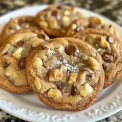 When making thick bakery chocolate chip cookies, the right ingredients make all the difference. Here’s what you need for 24 delicious cookies: - 2 ¼ cups all-purpose flour - 1 teaspoon baking soda - ½ teaspoon salt - ¾ cup unsalted butter, softened - ¾ cup brown sugar, packed - ½ cup granulated sugar - 1 teaspoon vanilla extract - 2 large eggs - 2 cups semi-sweet chocolate chips - ½ cup chopped walnuts or pecans (optional) Each ingredient plays a key role. Flour provides structure. Baking soda helps them rise. Salt enhances flavor. Butter adds richness and softness. Brown sugar gives moisture and a deep taste. Granulated sugar adds sweetness and a slight crunch. Vanilla brings warmth. Eggs bind everything together. Chocolate chips are the star of the show, while nuts add a nice crunch, if you choose to use them. This combination creates a cookie that is thick, chewy, and full of flavor. Trust me; you will enjoy every bite! {{ingredient_image_1}} 1. Preheat your oven to 350°F (175°C). Line two baking sheets with parchment paper. 2. In a medium bowl, whisk together 2 ¼ cups of flour, 1 teaspoon of baking soda, and ½ teaspoon of salt. This mix helps the cookies rise. 3. In a large mixing bowl, beat ¾ cup of softened butter, ¾ cup of brown sugar, and ½ cup of granulated sugar. Mix until creamy, about 2-3 minutes. This step adds air, making cookies fluffy. 4. Add 1 teaspoon of vanilla extract and 2 large eggs to the butter and sugar mix. Blend well after each egg. 5. Gradually mix the dry ingredients into the wet mix. Stop when just combined to keep cookies thick and chewy. 6. Fold in 2 cups of semi-sweet chocolate chips and, if you like, add ½ cup of chopped walnuts or pecans. This adds crunch and flavor. 7. Use a cookie scoop or tablespoon to drop heaping balls of dough onto the prepared baking sheets. Space them about 2 inches apart to allow for spreading. 8. Bake in the preheated oven for 10-12 minutes. The edges should be golden brown, and the centers will look slightly underbaked. This keeps them soft. 9. Let the cookies cool on the baking sheets for 5 minutes. Then, transfer them to wire racks to cool completely. Enjoy warm with milk or store in an airtight container. To get thick cookies, avoid overmixing. Overmixing makes the dough tough. Mix until the dry and wet ingredients just come together. Butter temperature matters too. Use softened butter, not melted. Softened butter helps create a creamy texture that leads to thick cookies. Using different types of chocolate can change the taste. Try dark chocolate or milk chocolate. Each type gives a unique flavor. You can also add nuts. Chopped walnuts or pecans add crunch and flavor. You could also mix in dried fruit or even candy pieces for fun twists. Use heavy baking sheets. They help cookies bake evenly. Light sheets can cause burnt bottoms. Parchment paper is a must. It keeps cookies from sticking and helps them bake nicely. Using parchment makes cleanup easy too. Pro Tips Chill the Dough: For thicker cookies, refrigerate the dough for at least 30 minutes before baking. This helps the flavors meld and prevents spreading. Use Quality Chocolate: Opt for high-quality semi-sweet chocolate chips for a richer flavor. You can also mix in dark chocolate for added depth. Don’t Overbake: Remove the cookies from the oven when the edges are golden but the centers are still soft. They will firm up as they cool. Experiment with Add-ins: Feel free to customize your cookies by adding different nuts, dried fruits, or even a sprinkle of sea salt on top before baking. {{image_2}} You can add a twist to your thick bakery chocolate chip cookies. Here are two great ideas: - Sea salt chocolate chip cookies: Sprinkle sea salt on top before baking. This adds a nice contrast to the sweet chocolate. - Browned butter chocolate chip cookies: Brown your butter before mixing it in. This gives the cookies a rich and nutty flavor. If you have dietary needs, here are some easy swaps: - Gluten-free flour alternatives: Use almond flour or a gluten-free blend. This keeps the cookies just as tasty. - Vegan alternatives for butter and eggs: Substitute butter with coconut oil and use flaxseed meal for eggs. These changes work well without losing flavor. Get creative with your cookies by adding fun mix-ins: - Using dried fruits or other candies: Try adding raisins, cranberries, or M&M's for a colorful treat. - Customizing with spices or extracts: A dash of cinnamon or a splash of almond extract can elevate the flavor. Experiment with what you love! To keep your thick bakery chocolate chip cookies fresh, use an airtight container. This helps to keep moisture out and keeps the cookies chewy. You can stack them in layers, but place parchment paper between layers to avoid sticking. Store your cookies at room temperature for the best taste. If you live in a humid area, you might want to refrigerate them. However, cold can change their texture. Room temperature is usually best for flavor and chewiness. You can freeze both cookie dough and baked cookies. To freeze dough, scoop it into balls and place them on a baking sheet. Freeze until solid, then transfer to a bag. This way, you can bake fresh cookies anytime! If you freeze baked cookies, let them cool first. Then, place them in an airtight container or bag. They can last up to three months in the freezer. To thaw, just leave them at room temperature for a few hours. You can also reheat them in the oven at 350°F for about 5-10 minutes. Enjoy warm cookies whenever you want! To make your cookies thicker, you can adjust a few ingredients. First, use more flour. Adding an extra ¼ cup of flour helps. You can also chill the dough for 30 minutes before baking. This keeps the cookies from spreading too much. Lastly, try using less sugar. Reducing the granulated sugar to ¼ cup can help. These small changes will give you thicker cookies. Yes, you can use whole wheat flour. However, this will change the texture and flavor. Whole wheat flour makes cookies denser and gives a nuttier taste. If you use it, start with half whole wheat and half all-purpose flour. This mix helps keep the cookies soft while adding some whole grain goodness. For chocolate chip cookies, semi-sweet chocolate works best. It gives a nice balance of sweetness and rich flavor. I recommend using high-quality brands like Ghirardelli or Guittard. You can also mix in dark chocolate for a richer taste. If you enjoy milk chocolate, feel free to use that too. Your choice makes a big difference in flavor! You now have a complete guide for making amazing chocolate chip cookies. We covered ingredients, step-by-step instructions, and tips for the perfect bake. You learned about flavor variations and how to store cookies to keep them fresh. Remember, baking is about experimenting and having fun in the kitchen. Use the advice here to create cookies that you love. Enjoy sharing your tasty treats with friends and family!