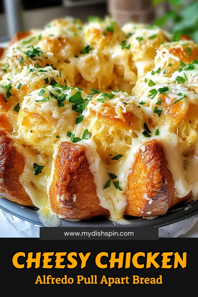 Discover the deliciousness of Chicken Alfredo Monkey Bread, a savory monkey bread recipe that combines tender chicken and gooey cheese for a crowd-pleasing dish. This easy Alfredo chicken recipe makes a delightful chicken and biscuit bake perfect for any occasion. With layers of cheesy goodness, this cheesy monkey bread with chicken is sure to become a family favorite. Try this recipe today and elevate your meal! #ChickenAlfredoMonkeyBread #SavoryRecipes #EasyDinner #CheesyMonkeyBread