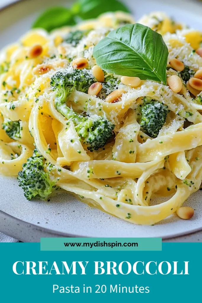 Discover the ultimate creamy broccoli pasta with this Broccoli Lover’s Creamy Pasta recipe! In just 20 minutes, you can whip up a delicious vegetarian pasta dish featuring tender broccoli and a rich cream sauce. Perfect for a quick dinner, this broccoli fettuccine recipe is infused with lemon and garlic for extra flavor. Save this easy recipe today for a meal that your family will love! #CreamyBroccoliPasta #LemonGarlicPasta #QuickPastaWithCreamSauce #VegetarianPastaDish