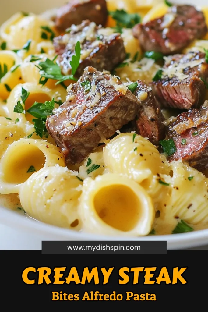 Indulge in this delicious steak bites pasta recipe featuring creamy shell pasta alfredo that’s perfect for dinner! This easy steak alfredo combines tender sirloin steak with a rich and flavorful sauce, making it an ideal Italian shell pasta dish for any occasion. Ready in just 30 minutes, it's perfect for busy nights. Try it today and impress your family! Save this recipe for later! #SteakBitesPastaRecipe #CreamySteakPasta #EasySteakAlfredo #ItalianShellPastaDish