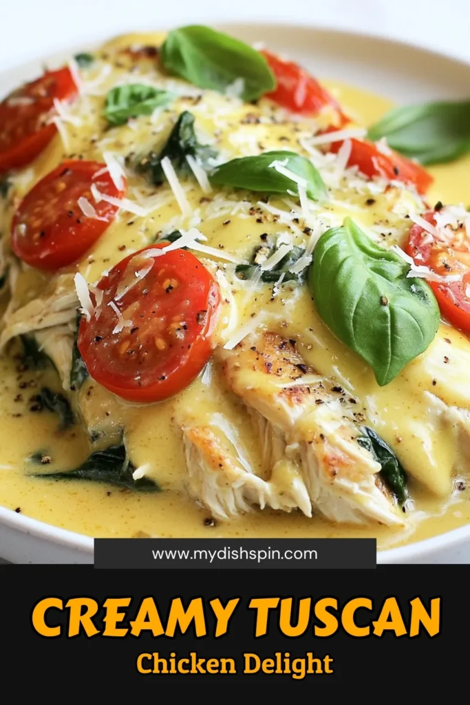 Discover the deliciousness of Crockpot Tuscan Garlic Chicken, a perfect blend of creamy chicken recipes and Italian flavors. This easy chicken dinner is made effortlessly in your slow cooker, featuring tender chicken breasts simmered with cherry tomatoes, spinach, and a rich creamy sauce. Ideal for busy weeknights! Click to save this recipe for your next dinner. #CrockpotTuscanGarlicChicken #EasyChickenDinner #ItalianChickenCrockpot #SlowCookerTuscanChicken
