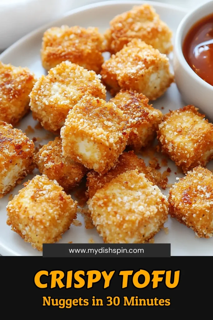 Satisfy your cravings with these crispy air fryer tofu nuggets! This easy crispy tofu recipe is perfect for healthy tofu appetizers or vegan air fryer snacks. Made with panko breaded tofu, these nuggets are packed with flavor and crunch. Ideal for a quick meal or a delicious snack, they’ll surely impress guests and family alike. Try this recipe today and elevate your plant-based cooking. Save for later and enjoy! #AirFryerTofuNuggets #CrispyTofuRecipe #VeganSnacks #HealthyAppetizers