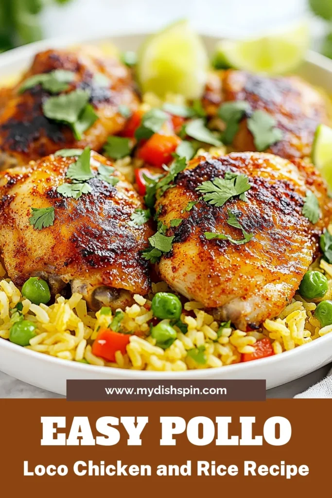 Get ready for a delicious Pollo Loco chicken recipe that's perfect for busy weeknights! This easy one-pot chicken rice dish combines marinated chicken thighs with flavorful rice, veggies, and spices for a comforting dinner. In just one hour, you can enjoy a meal that’s sure to impress. Try this chicken and rice easy recipe tonight and watch everyone come back for seconds! Save this recipe for a tasty weeknight favorite. #PolloLoco #ChickenAndRice #OnePotMeal #EasyDinnerRecipes