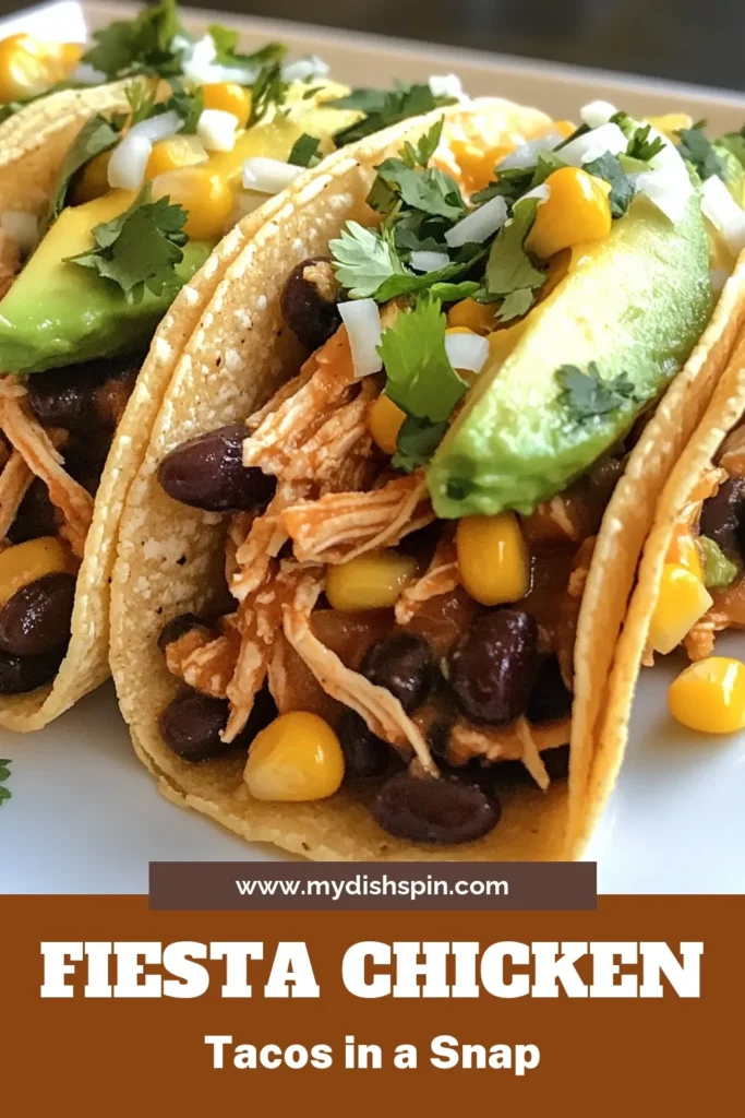 Bring the fiesta to your dinner table with these slow cooker chicken tacos! This easy taco recipe features a flavorful fiesta chicken tacos recipe with a healthy chicken taco filling that’s perfect for the whole family. Enjoy shredded chicken tacos that are tender and bursting with taste. Try making these delicious slow cooker chicken tacos today! Save for later and share your creations! #ChickenTacos #EasyRecipes #HealthyMeals #SlowCooker