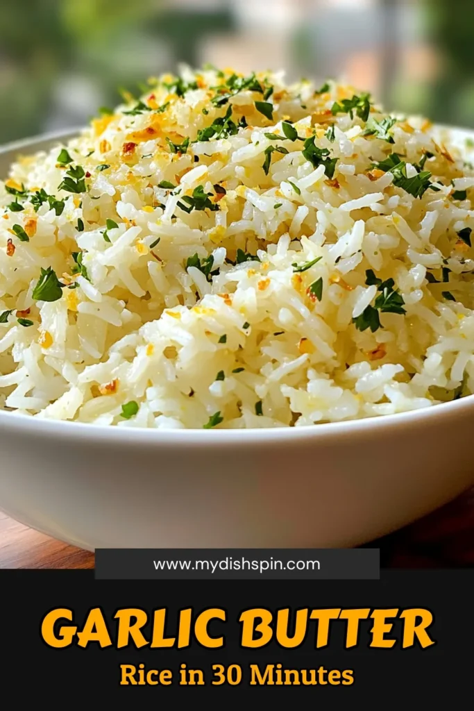 Discover this delicious garlic butter rice recipe that transforms ordinary meals into something special! This easy garlic rice is infused with the rich flavors of butter and garlic, making it a perfect flavorful rice dish for any occasion. In just 30 minutes, you can whip up this quick rice recipe that pairs beautifully with grilled meats or veggies. Don’t miss out—save this recipe for your next dinner! #GarlicButterRice #EasyGarlicRice #FlavorfulRiceDish #QuickRiceRecipe