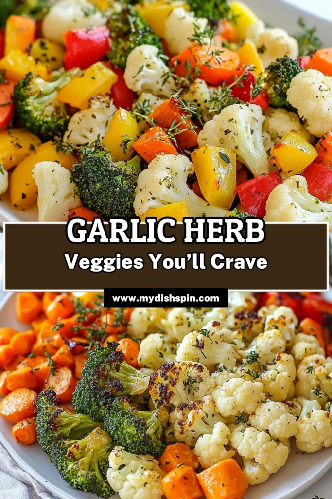 Discover this simple Garlic Herb Roasted Vegetables recipe, perfect as a healthy vegetable side dish! Packed with flavor, this easy roasted vegetable recipe features broccoli, cauliflower, and vibrant bell peppers, making it an ideal choice for any meal. Enjoy the delightful taste of oven roasted vegetables with garlic and herbs that will impress vegetarians and meat-lovers alike. Try it now and satisfy your cravings! #VegetarianRecipes #HealthyEating #OvenRoasted #GarlicHerbs
