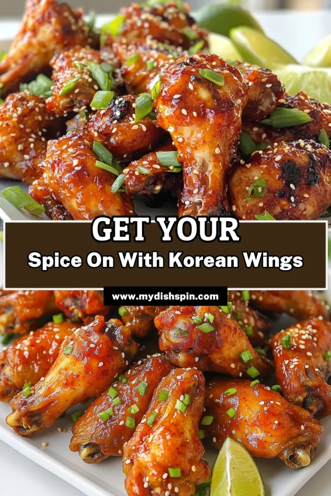 Get ready to spice up your next gathering with these delicious Spicy Korean chicken wings! This easy Korean chicken wings recipe features a flavorful gochujang chicken wings marinade that delivers the perfect balance of heat and sweetness. Baked chicken wings Korean style, they're crispy and tender, making a fantastic appetizer or snack. Try this perfect blend of flavors and impress your guests. Save this tasty recipe for later! #SpicyKoreanChickenWings #KoreanSpicyWings #GochujangChickenWings #EasyKoreanRecipe