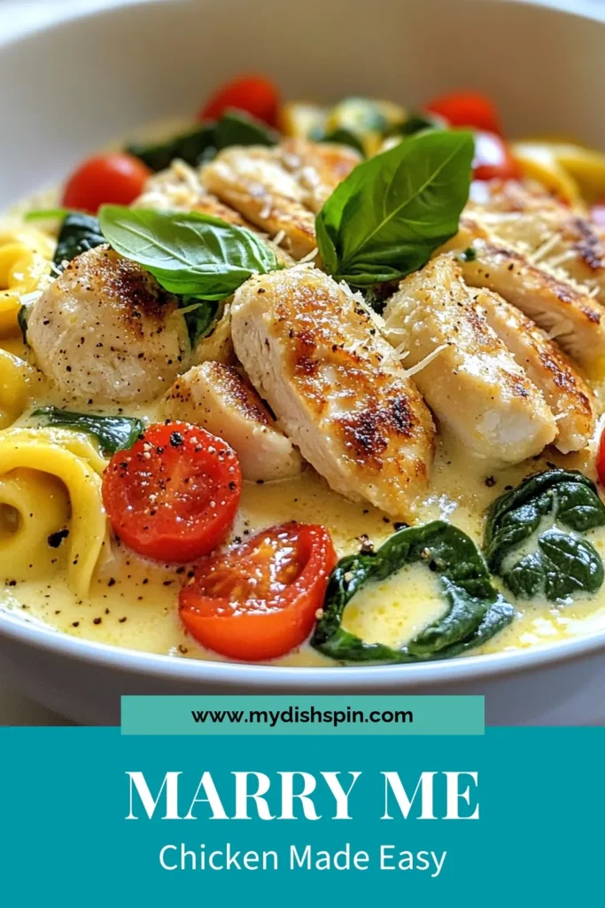 Indulge in this delicious Marry Me Chicken Tortellini recipe that’s sure to impress! This creamy chicken tortellini recipe combines tender chicken, fresh spinach, and flavorful tortellini in a one-pan tortellini recipe that’s perfect for busy nights. In just 30 minutes, you'll have an easy chicken pasta dish that's both comforting and satisfying. Save this chicken and spinach tortellini recipe for your next dinner! #MarryMeChicken #Tortellini #PastaRecipes #EasyDinner