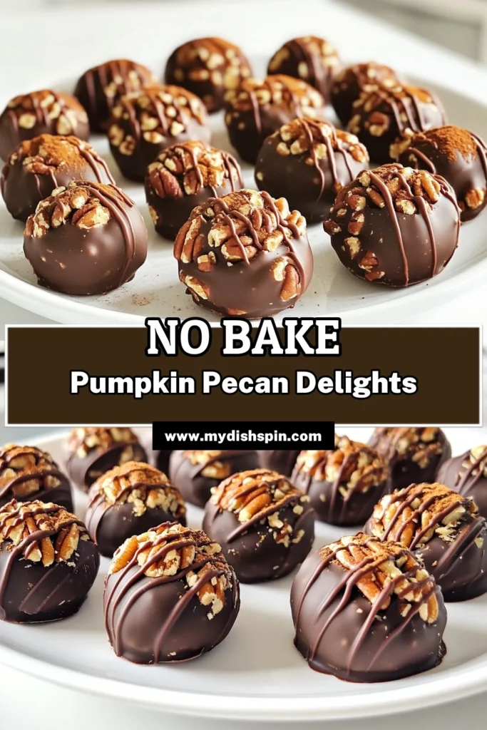 Get into the fall spirit with these No Bake Pumpkin Pecan Truffles! These delightful bites combine pumpkin puree, almond flour, and pecans for a deliciously sweet treat. Perfect for impressing guests or enjoying a cozy night in, this easy recipe requires no baking and is ready in just an hour. Click through for step-by-step instructions and make your own batch today! #PumpkinRecipes #NoBakeTreats #FallDesserts #HealthySnacks
