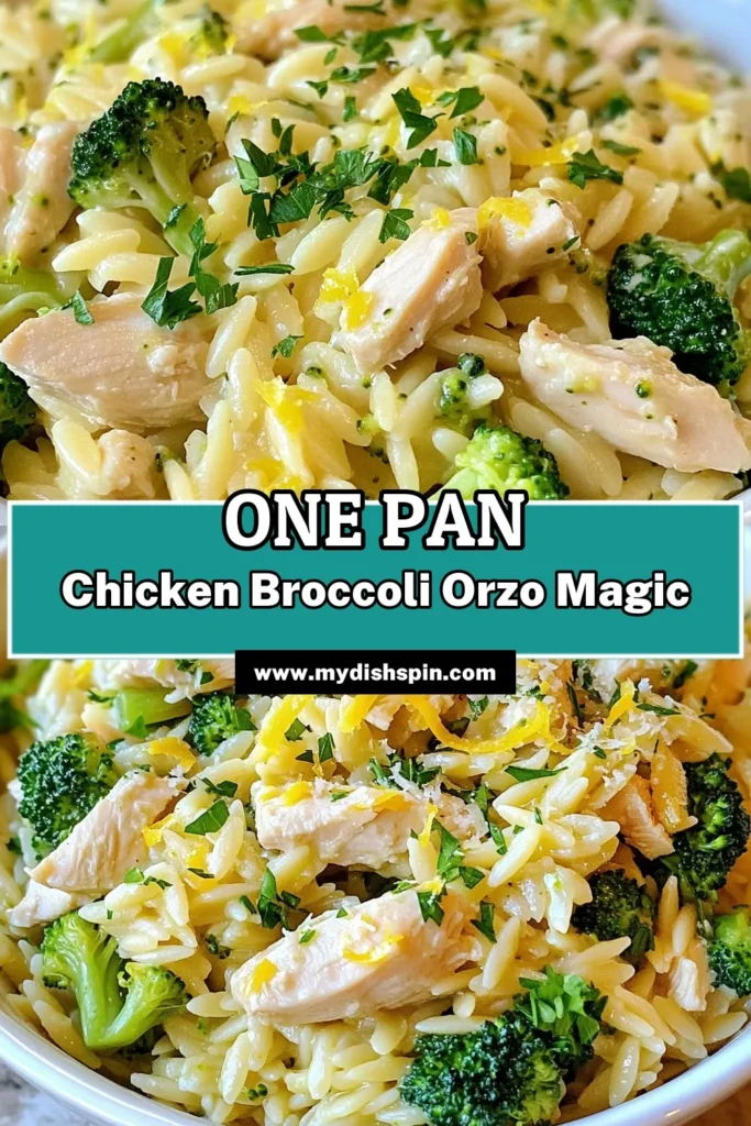 Discover a delicious Chicken Broccoli Orzo recipe perfect for a healthy chicken pasta dish! This easy weeknight dinner combines tender orzo with broccoli and chicken, all brought together with zesty lemon and Parmesan. In just 30 minutes, you can whip up this flavorful Lemon Parmesan orzo chicken that your family will love. Save this recipe for quick and nutritious meals! #ChickenBroccoliOrzo #HealthyDinner #EasyRecipes #PastaLovers
