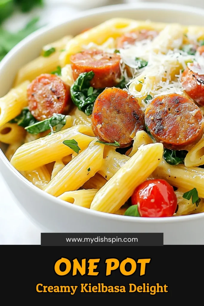 Discover the ultimate comfort food with this one-pot creamy kielbasa pasta recipe! Perfect for a quick weeknight dinner, this easy kielbasa dish combines tender penne pasta, savory kielbasa sausage, and fresh veggies in a rich cream sauce. In just 30 minutes, you can impress your family with this creamy penne pasta that's full of flavor. Don't miss out—save this recipe now! #KielbasaPasta #OnePotPasta #EasyDinner #ComfortFood