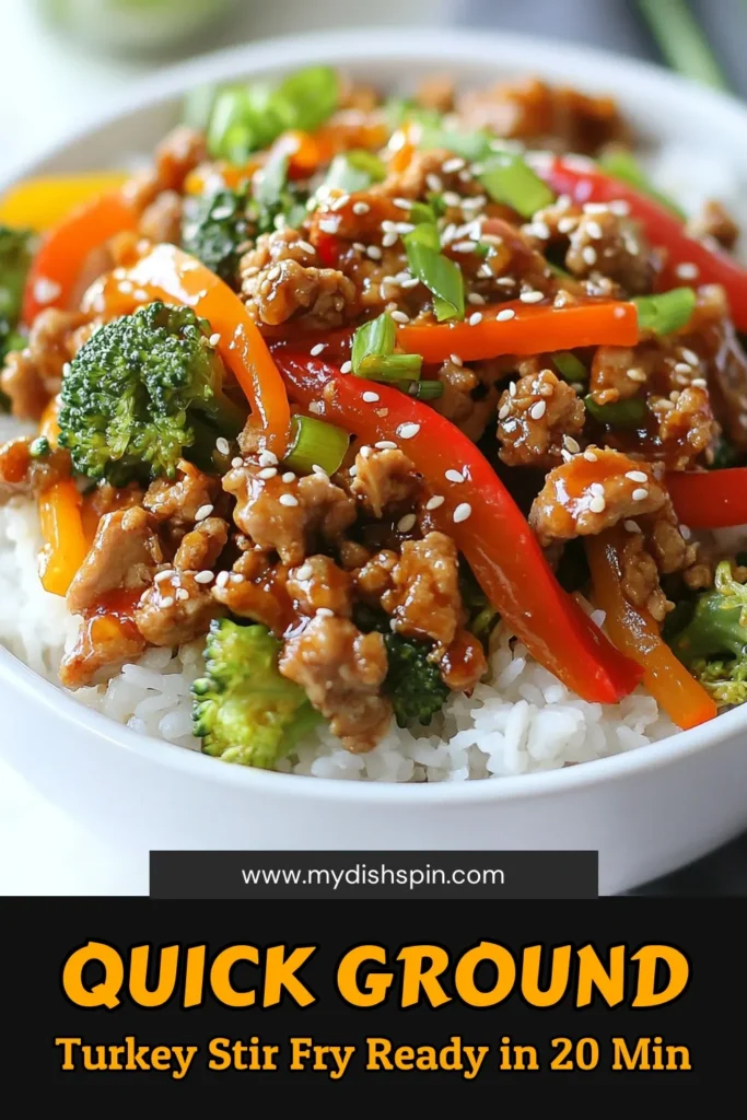 Looking for a quick and healthy dinner? Try this ground turkey teriyaki stir fry! Packed with vibrant veggies and bursting with flavor, this teriyaki stir fry recipe is perfect for busy nights. In just 20 minutes, you can whip up this easy turkey recipe that the whole family will love. Save this recipe for your next dinner inspiration! #GroundTurkeyStirFry #TeriyakiStirFryRecipe #HealthyStirFry #QuickDinnerRecipes