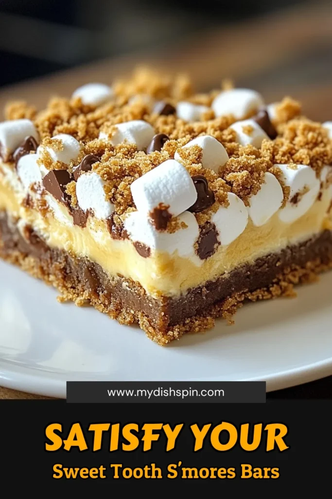Indulge in these irresistible S'mores cookie bars that combine the classic flavors of a chocolate chip cookie recipe with graham cracker dessert bars and gooey marshmallows. This easy cookie bar recipe is perfect for any occasion, ready in just 45 minutes. Discover the ultimate marshmallow chocolate dessert that’s sure to impress your friends! Save this recipe for your next dessert adventure! #SmoresCookieBars #ChocolateChipCookies #DessertBars #EasyRecipe
