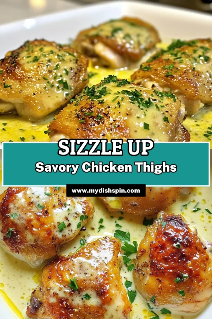 Discover the ultimate sizzling chicken thighs recipe with this creamy chicken skillet meal that's perfect for busy weeknights. This easy chicken dinner idea features succulent boneless chicken thighs cooked to perfection in a rich garlic and cream sauce. Serve it up in just 30 minutes! Try this delicious skillet chicken with garlic and cream tonight and make dinnertime a breeze. Save this recipe for later! #EasyDinnerIdeas #ChickenThighs #SkilletRecipes #CreamyChicken