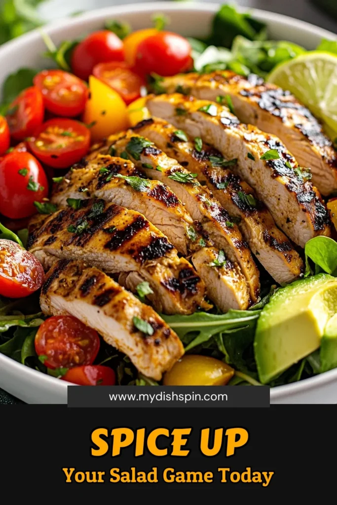 Discover the vibrant flavors of Caribbean jerk chicken salad! This healthy chicken salad recipe combines marinated grilled jerk chicken with fresh veggies and creamy avocado for a delicious meal. Perfect for a light lunch, this easy jerk chicken recipe is sure to impress. Ready to elevate your salad game? Try this grilled jerk chicken salad today! Save this recipe for your next cooking adventure! #CaribbeanJerkChickenSalad #HealthyChickenSaladRecipes #GrilledJerkChickenSalad #AvocadoSaladWithChicken