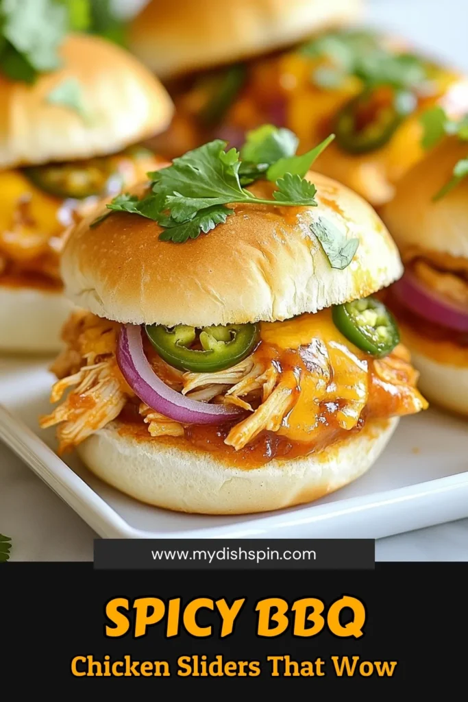 Get ready for a flavor explosion with these BBQ chicken sliders! This spicy chicken sliders recipe is perfect for quick BBQ appetizers and makes an easy chicken slider recipe that's sure to impress. With just 10 minutes of prep, you can create mini slider recipes that are delicious and fun for any gathering. Don't miss out on these BBQ chicken sliders—click to save and enjoy! #BBQChickenSliders #SpicyChickenSliders #MiniSliderRecipes #QuickBBQAppetizers