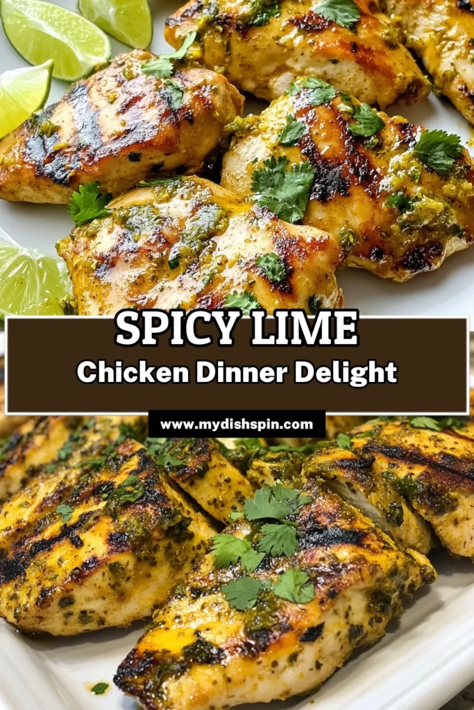Discover the perfect Jalapeño Lime Chicken recipe that combines zesty lime and spicy jalapeños for a flavorful grilled chicken with jalapeños that will impress your guests. This easy chicken marinade makes dinner prep a breeze and delivers a deliciously spicy chicken recipe that everyone will love. Try this cilantro lime chicken dish tonight and entice your taste buds! Save this recipe now! #JalapenoLimeChicken #SpicyChickenRecipe #EasyChickenMarinade #GrilledChicken